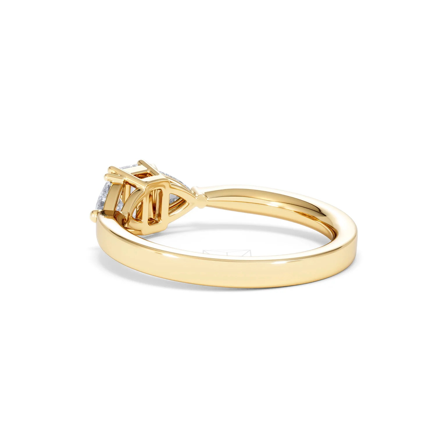 Aurora Lab Diamond Emerald Cut and Trillion 1.00ct Ring in 18K Gold F/VS1 - Image 62