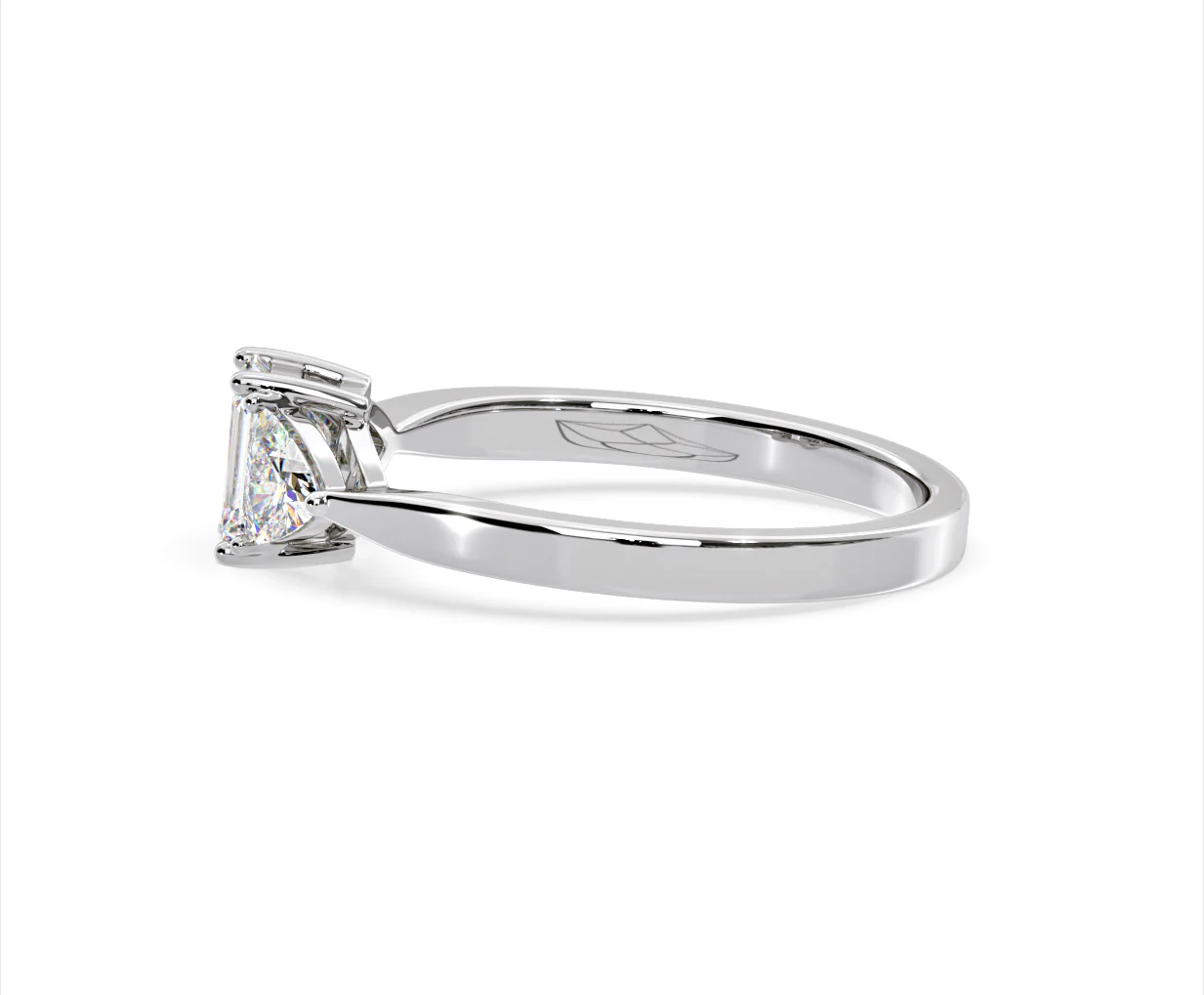 Aurora Lab Diamond Emerald Cut and Trillion 1.00ct Ring in 18K White Gold F/VS1 - Image 108