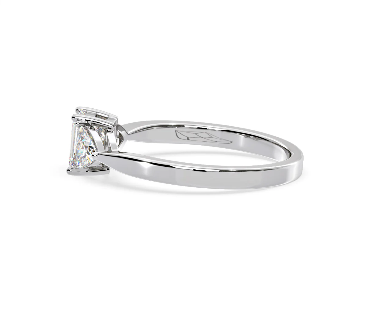 Aurora Lab Diamond Emerald Cut and Trillion 1.00ct Ring in Platinum F/VS1 - Image 109