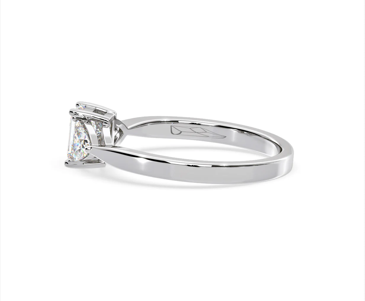 Aurora Lab Diamond Emerald Cut and Trillion 1.00ct Ring in Platinum F/VS1 - Image 110