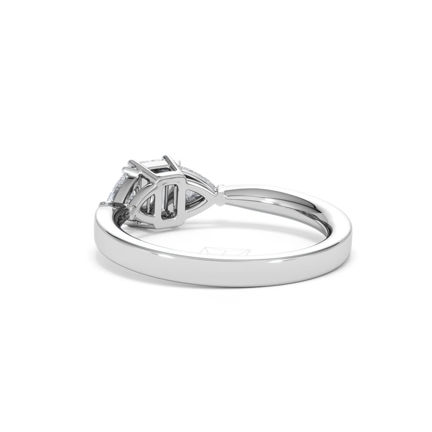 Aurora Lab Diamond Emerald Cut and Trillion 1.00ct Ring in Platinum F/VS1 - Image 59