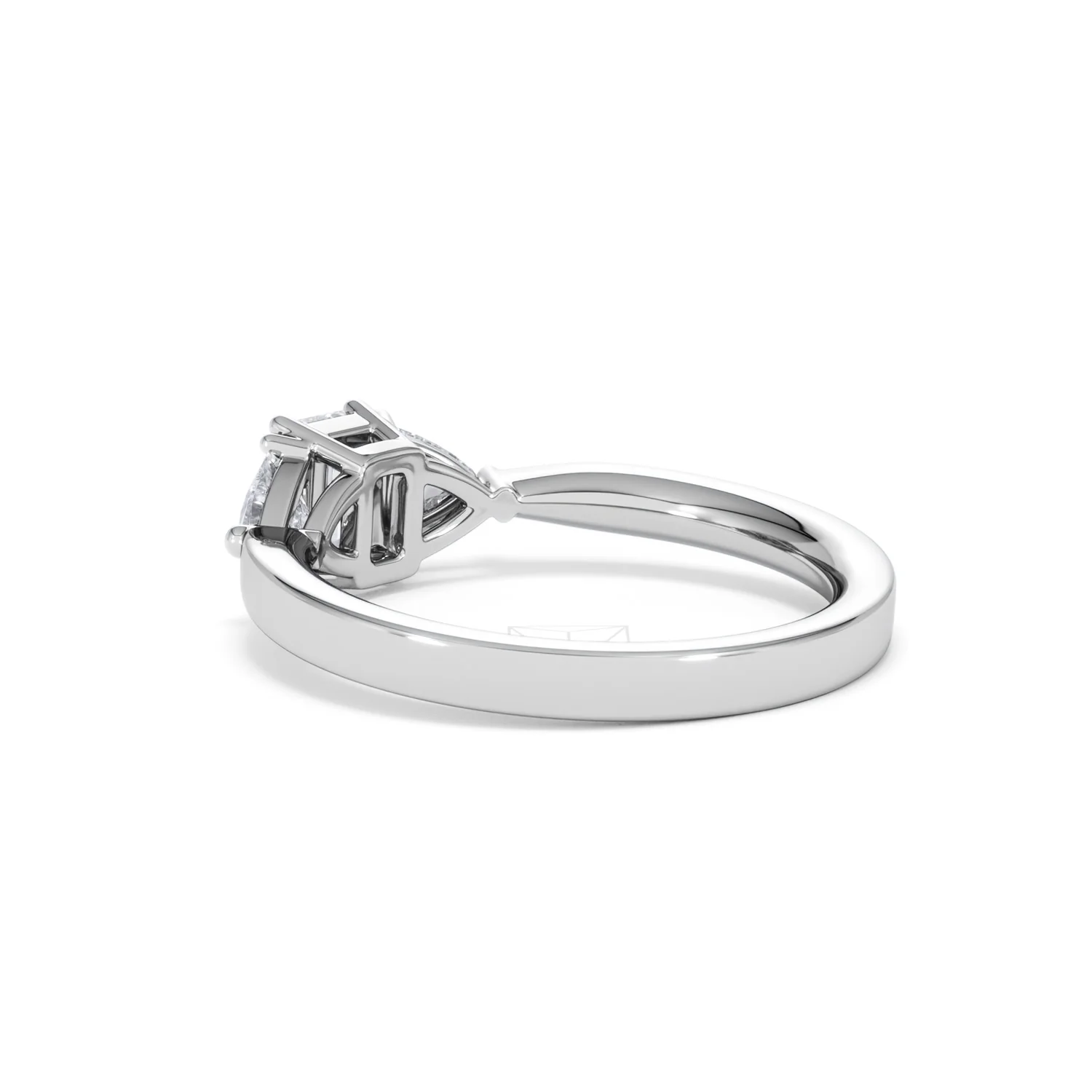Aurora Lab Diamond Emerald Cut and Trillion 1.00ct Ring in Platinum F/VS1 - Image 62