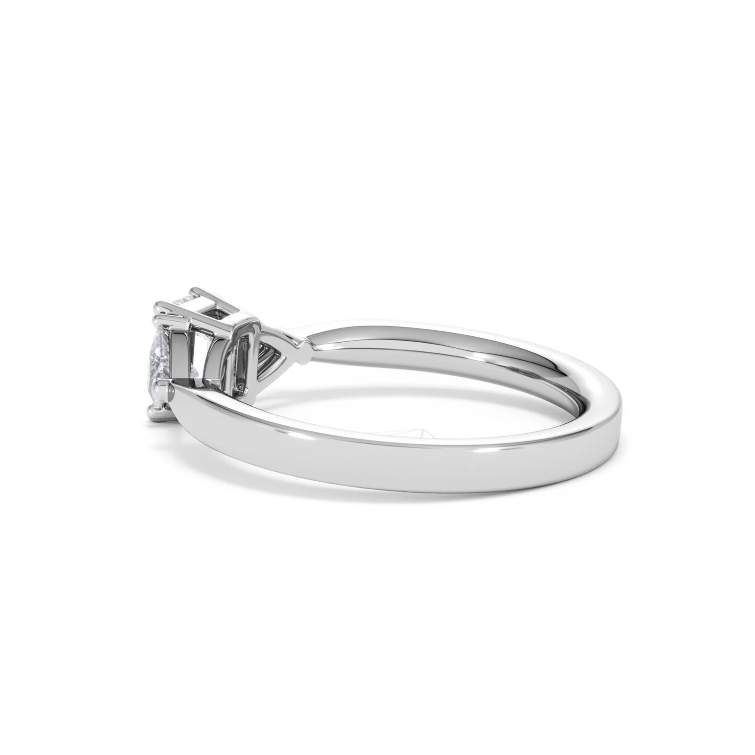 Aurora Lab Diamond Emerald Cut and Trillion 1.00ct Ring in Platinum F/VS1 - Image 66