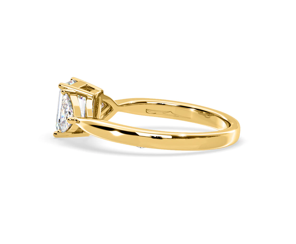 Aurora Lab Diamond Emerald Cut and Trillion 1.70ct Ring in 18K Gold F/VS1 - Image 111