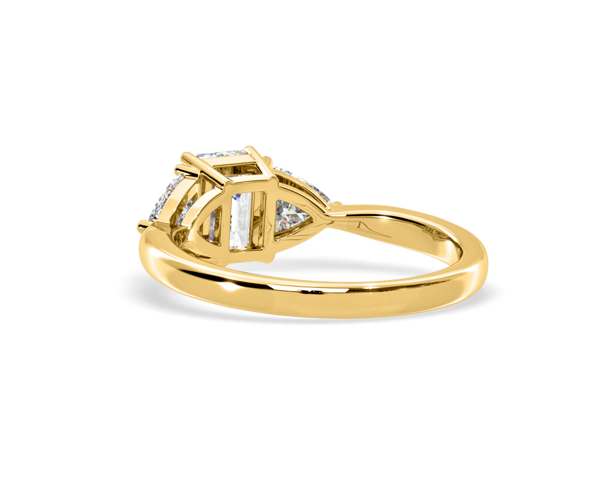 Aurora Lab Diamond Emerald Cut and Trillion 1.70ct Ring in 18K Gold F/VS1 - Image 120