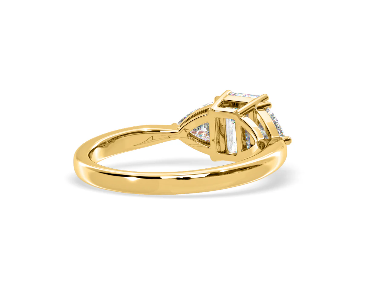 Aurora Lab Diamond Emerald Cut and Trillion 1.70ct Ring in 18K Gold F/VS1 - Image 134