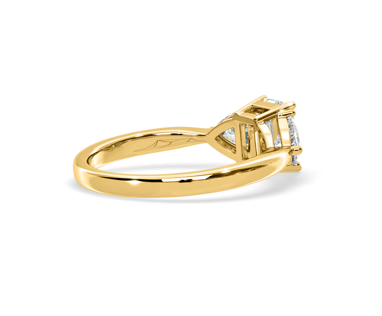 Aurora Lab Diamond Emerald Cut and Trillion 1.70ct Ring in 18K Gold F/VS1 - Image 138