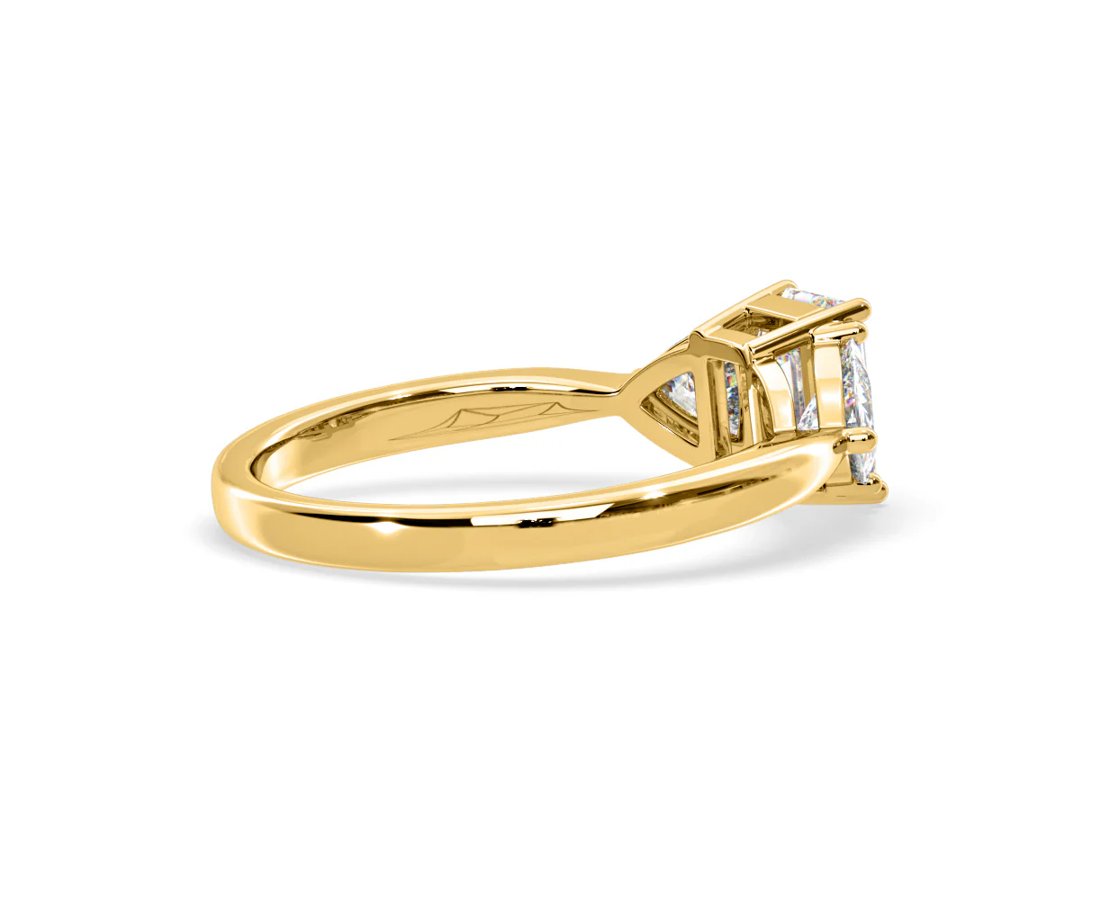 Aurora Lab Diamond Emerald Cut and Trillion 1.70ct Ring in 18K Gold F/VS1 - Image 139