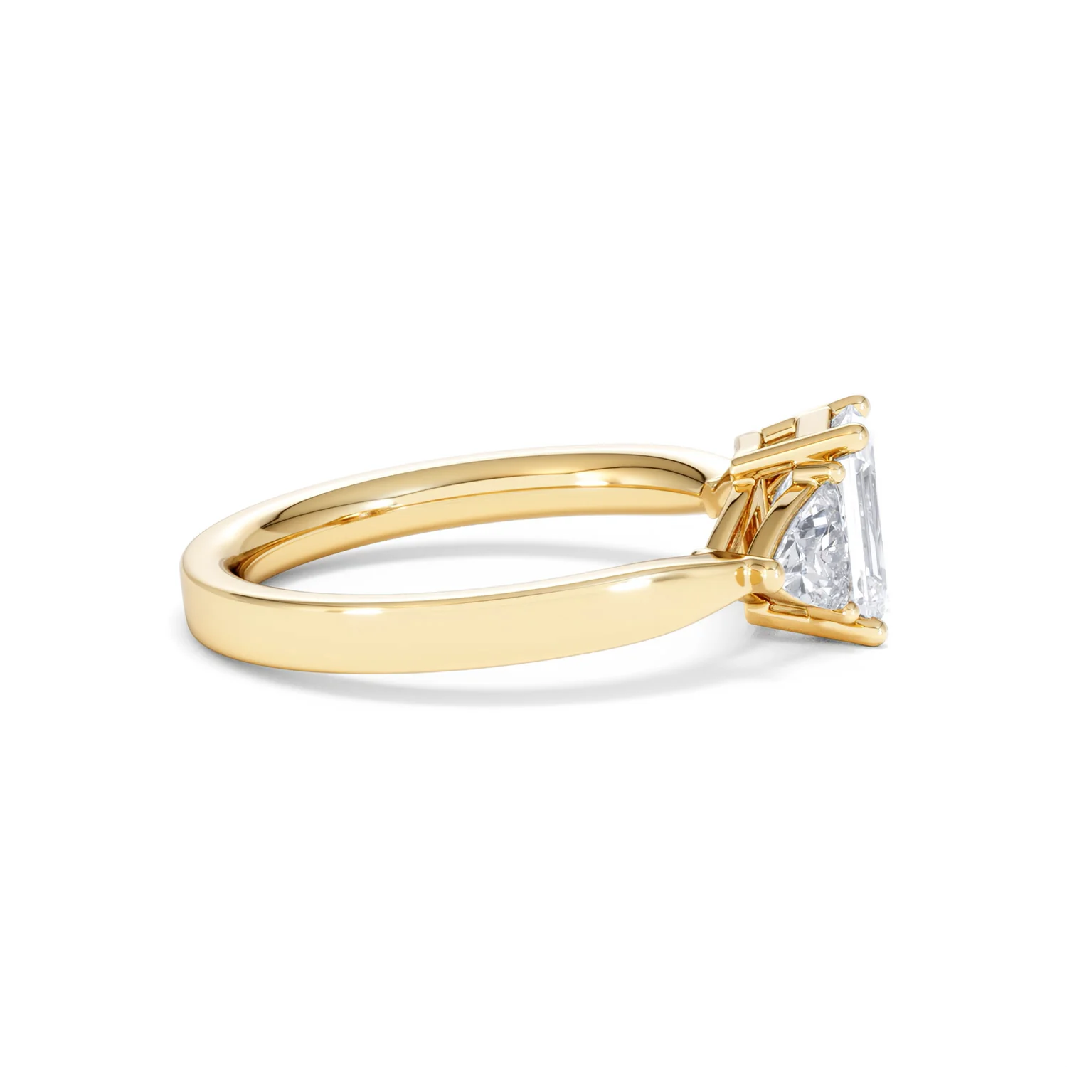 Aurora Lab Diamond Emerald Cut and Trillion 1.70ct Ring in 18K Gold F/VS1 - Image 31
