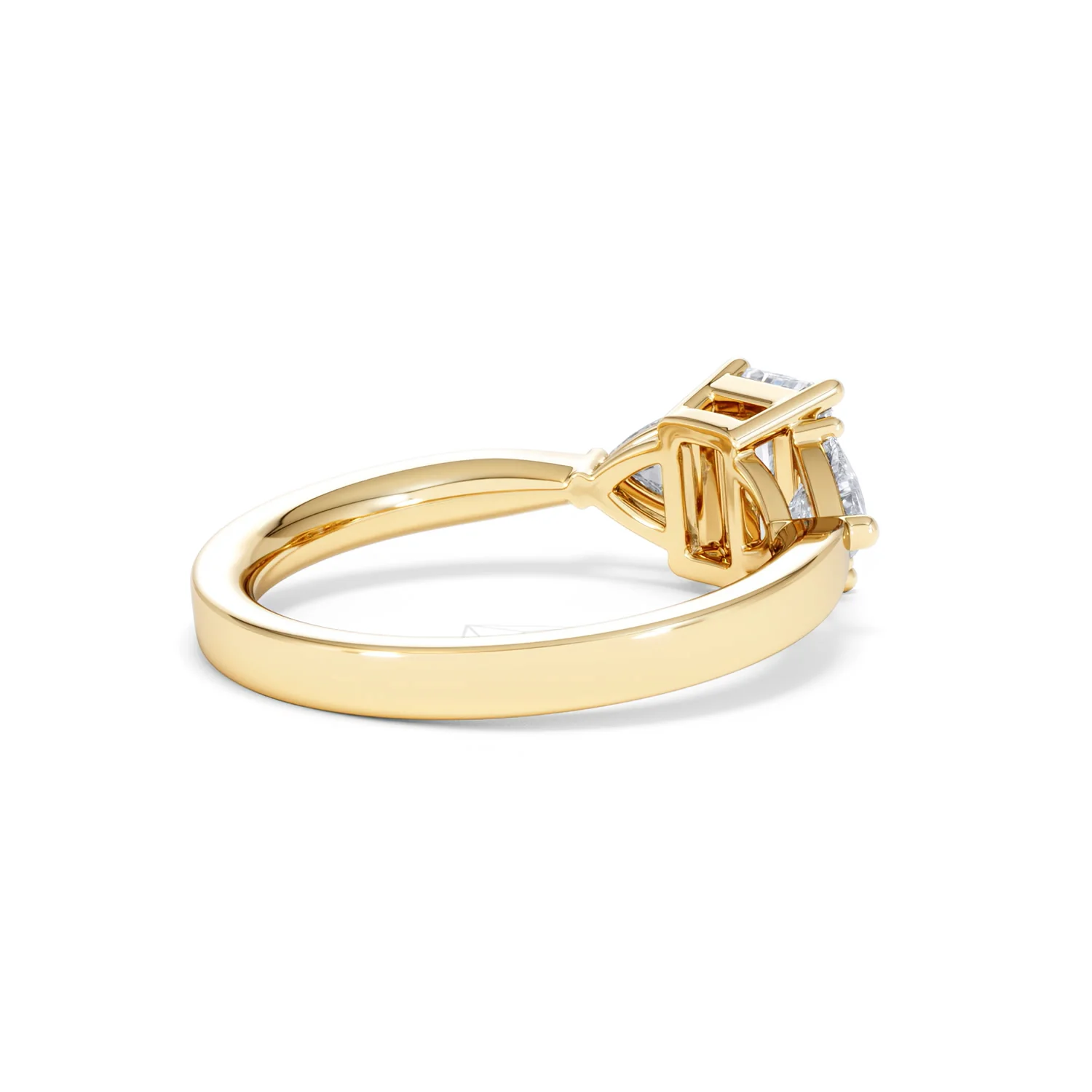 Aurora Lab Diamond Emerald Cut and Trillion 1.70ct Ring in 18K Gold F/VS1 - Image 41