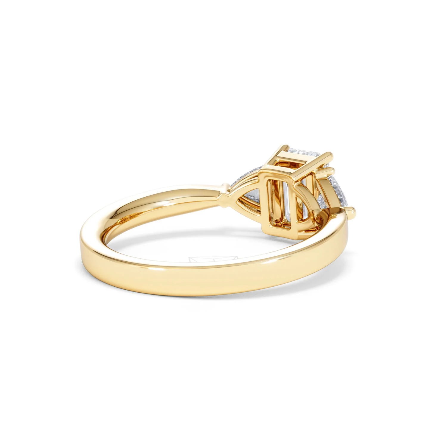 Aurora Lab Diamond Emerald Cut and Trillion 1.70ct Ring in 18K Gold F/VS1 - Image 43