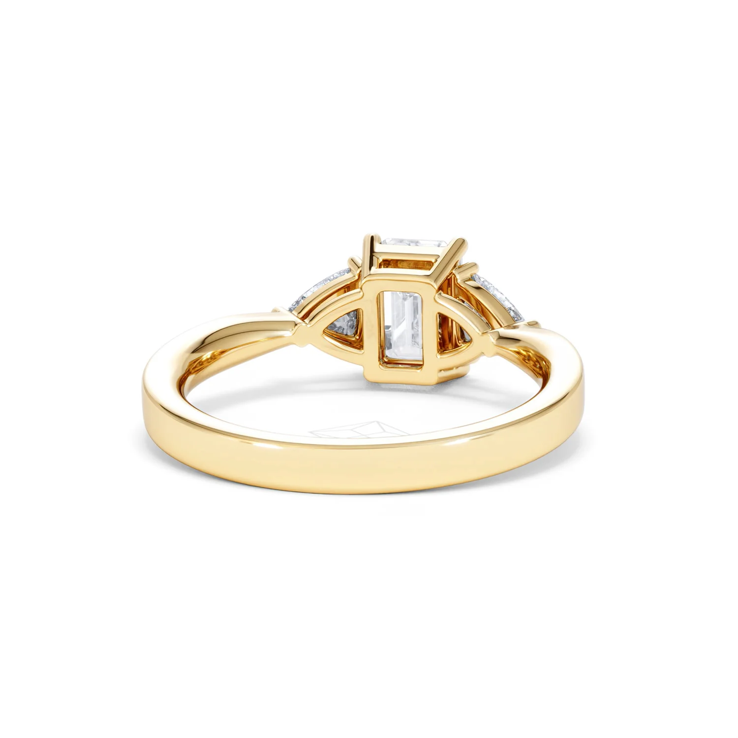 Aurora Lab Diamond Emerald Cut and Trillion 1.70ct Ring in 18K Gold F/VS1 - Image 49