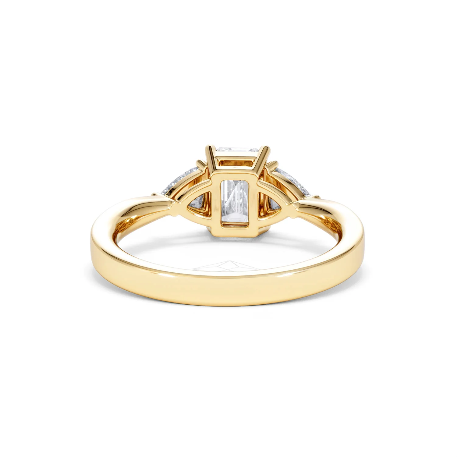 Aurora Lab Diamond Emerald Cut and Trillion 1.70ct Ring in 18K Gold F/VS1 - Image 51