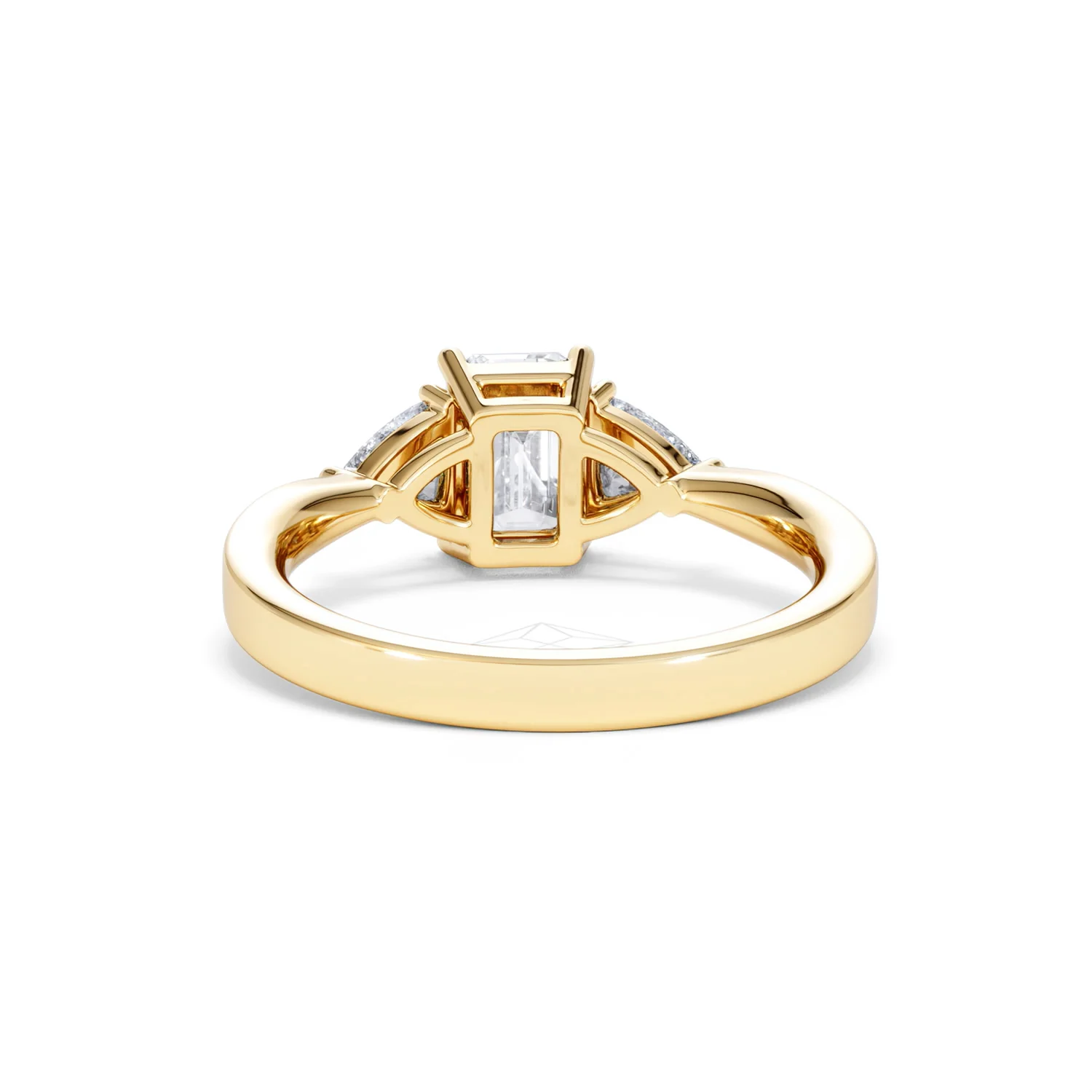 Aurora Lab Diamond Emerald Cut and Trillion 1.70ct Ring in 18K Gold F/VS1 - Image 53