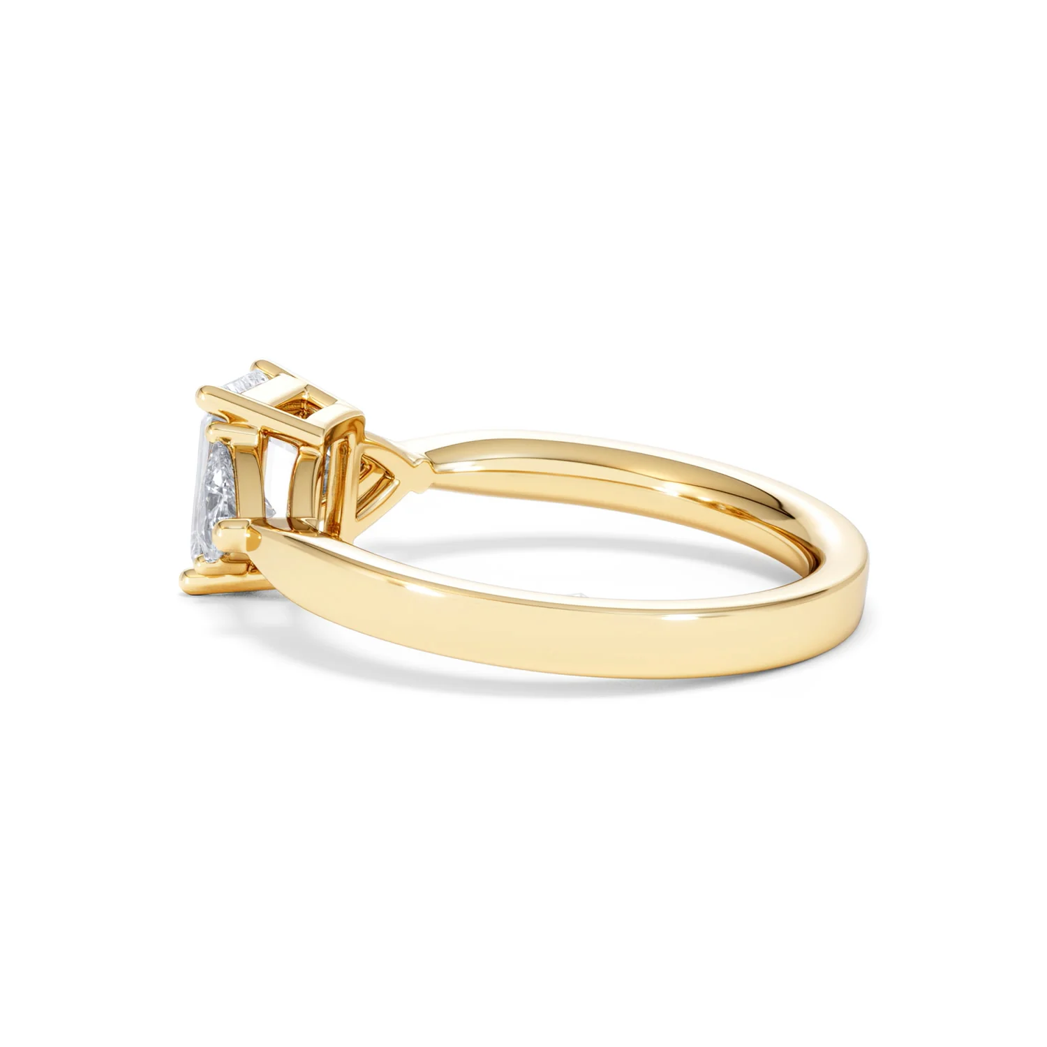 Aurora Lab Diamond Emerald Cut and Trillion 1.70ct Ring in 18K Gold F/VS1 - Image 67