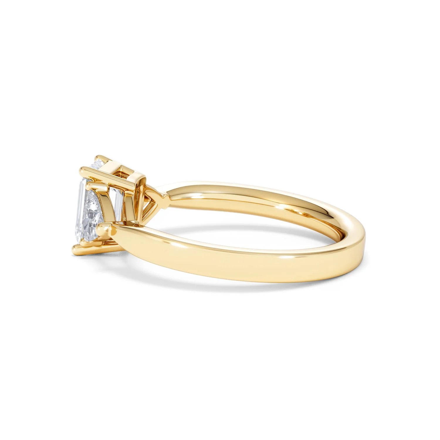 Aurora Lab Diamond Emerald Cut and Trillion 1.70ct Ring in 18K Gold F/VS1 - Image 69