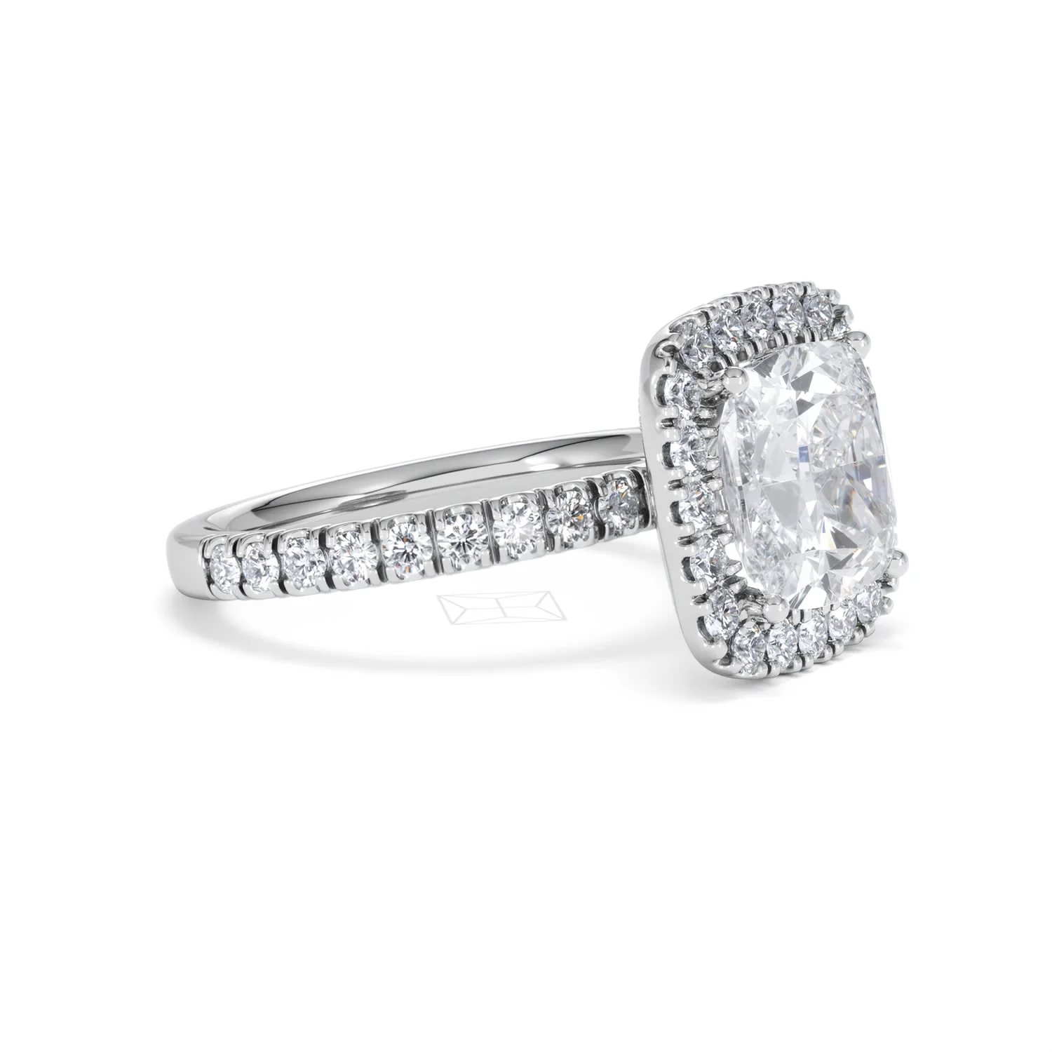 Beatrice 3.55ct Lab Diamond Cushion Cut Engagement Ring in 18K White Gold G/VS1 - Image 21
