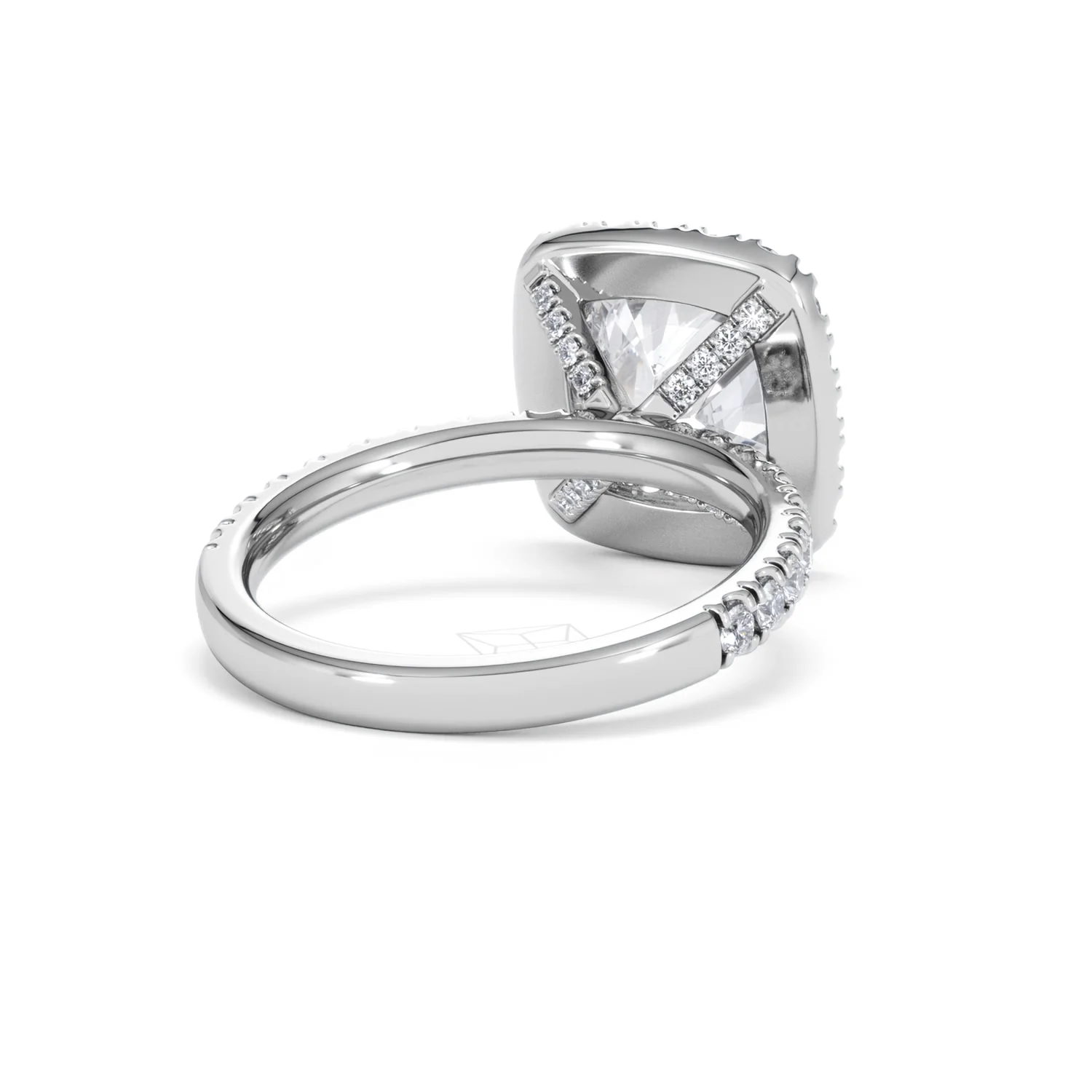 Beatrice 3.55ct Lab Diamond Cushion Cut Engagement Ring in 18K White Gold G/VS1 - Image 43
