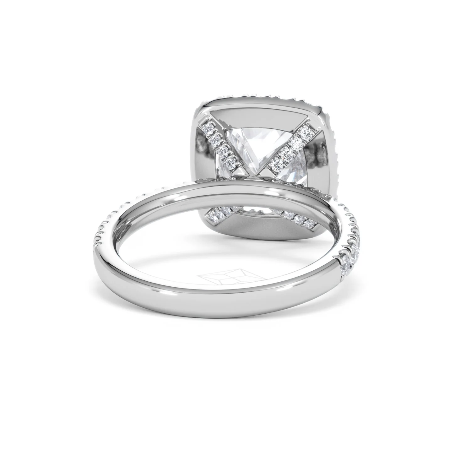Beatrice 3.55ct Lab Diamond Cushion Cut Engagement Ring in 18K White Gold G/VS1 - Image 46