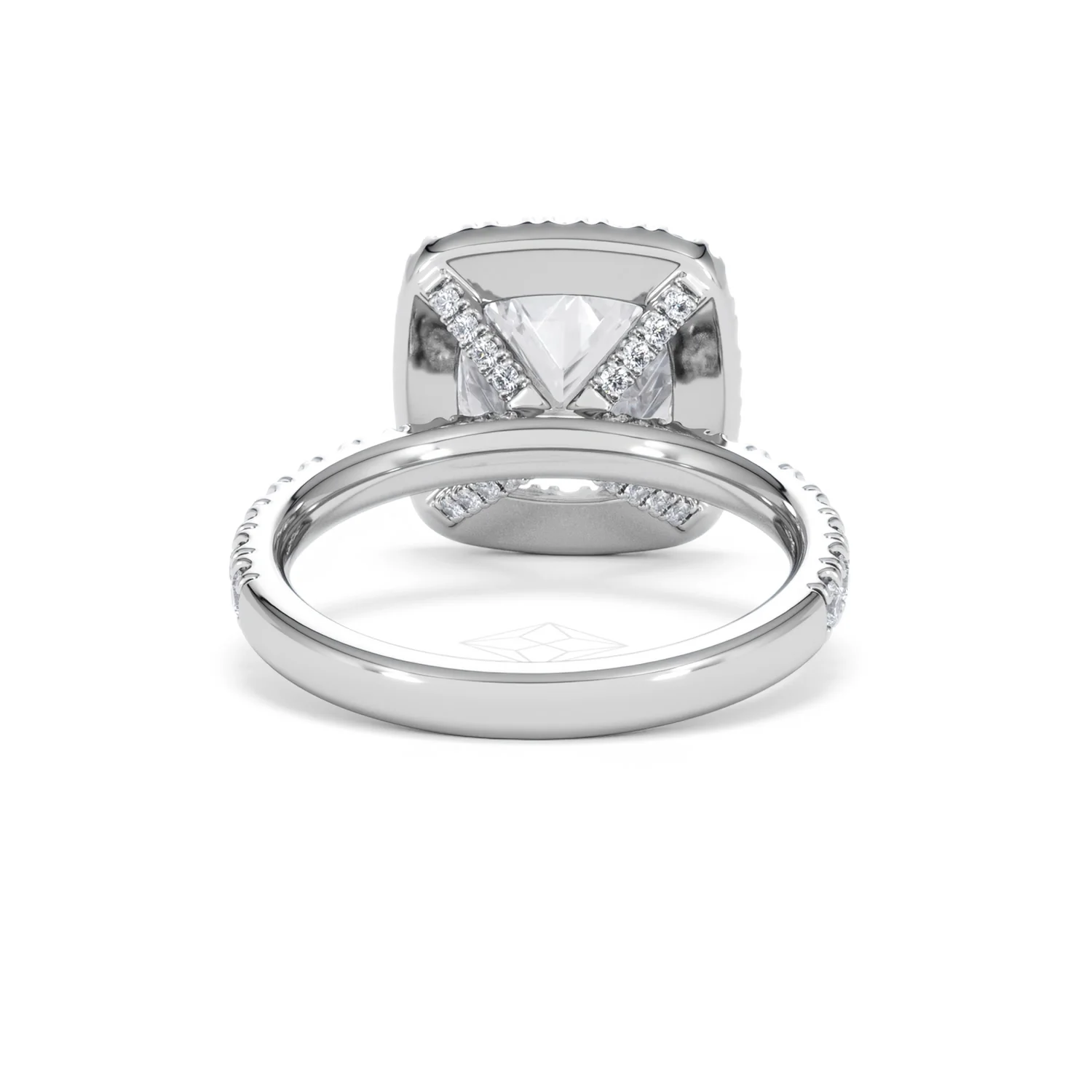 Beatrice 3.55ct Lab Diamond Cushion Cut Engagement Ring in 18K White Gold G/VS1 - Image 48