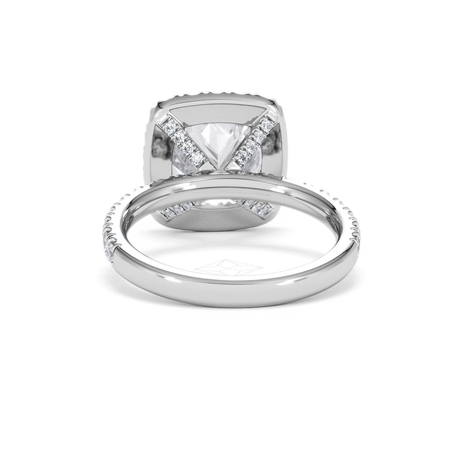 Beatrice 3.55ct Lab Diamond Cushion Cut Engagement Ring in 18K White Gold G/VS1 - Image 50