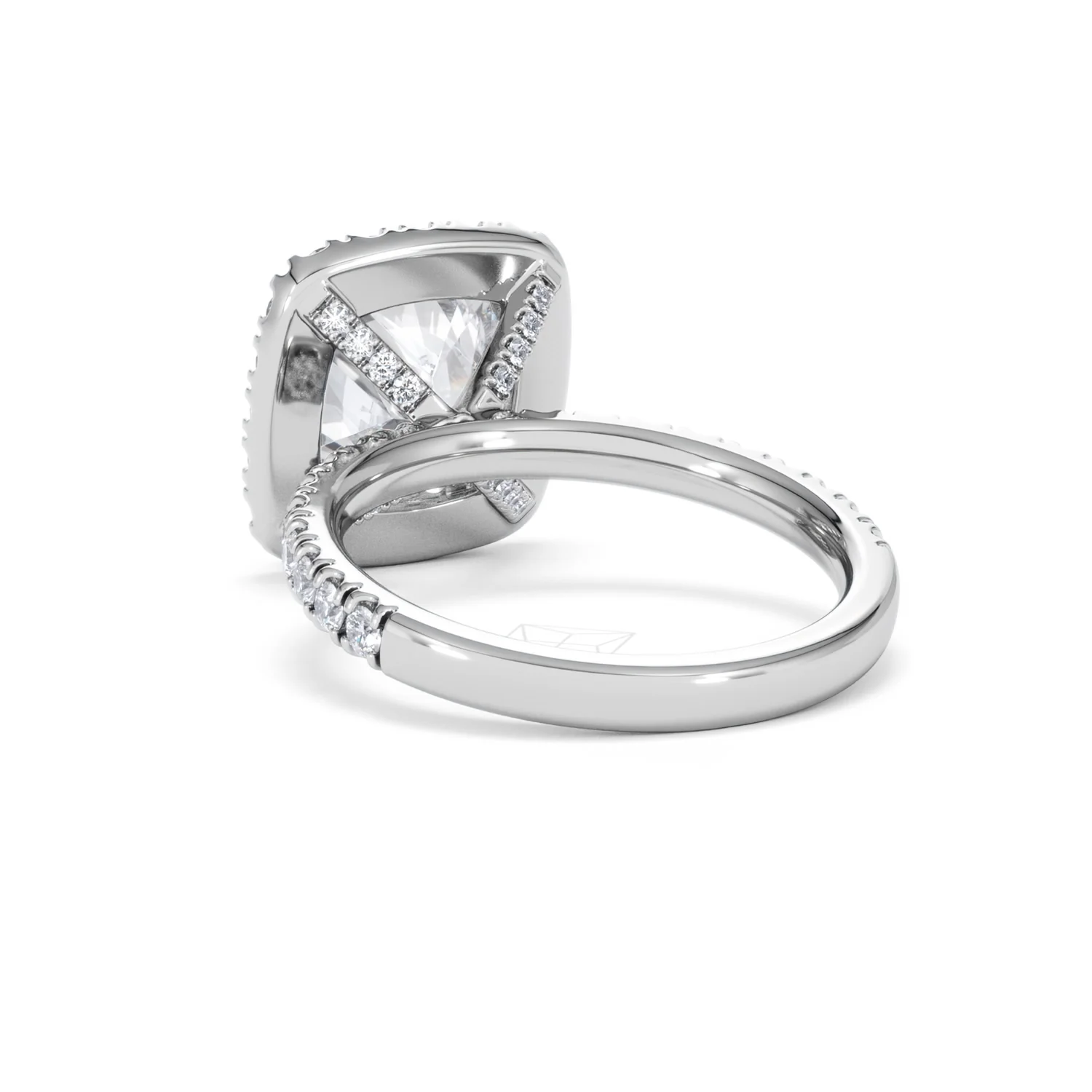 Beatrice 3.55ct Lab Diamond Cushion Cut Engagement Ring in 18K White Gold G/VS1 - Image 55