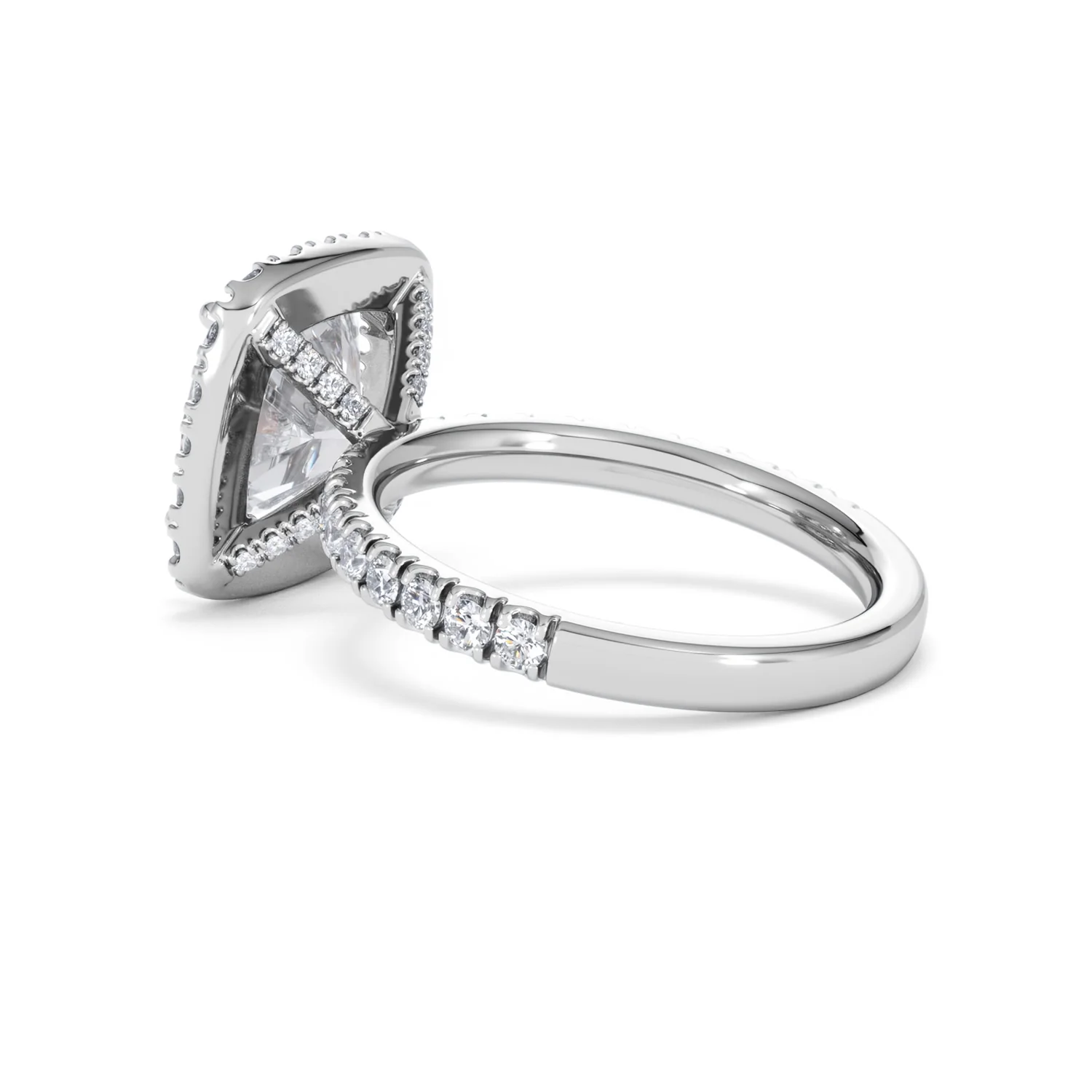 Beatrice 3.55ct Lab Diamond Cushion Cut Engagement Ring in 18K White Gold G/VS1 - Image 61