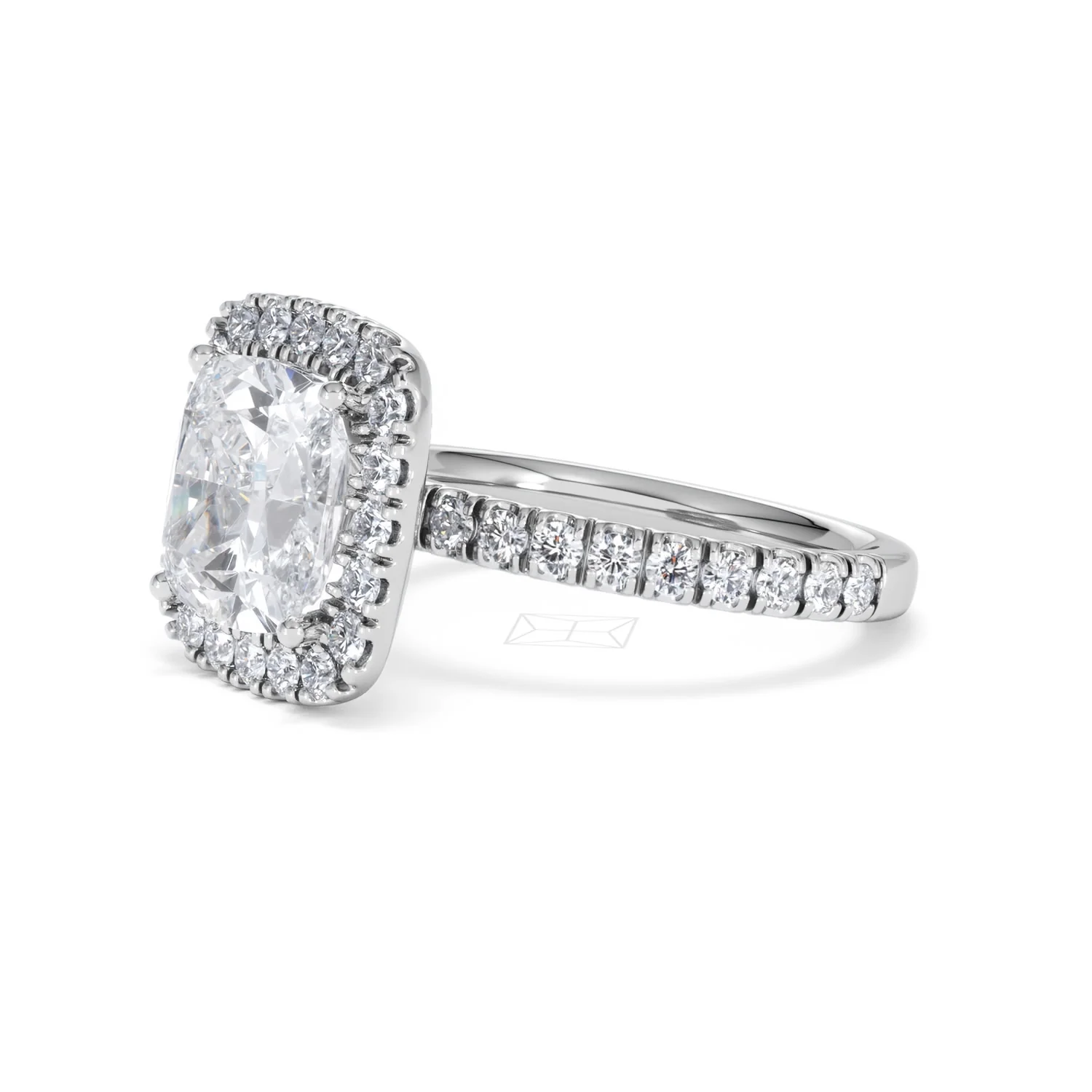 Beatrice 3.55ct Lab Diamond Cushion Cut Engagement Ring in 18K White Gold G/VS1 - Image 77