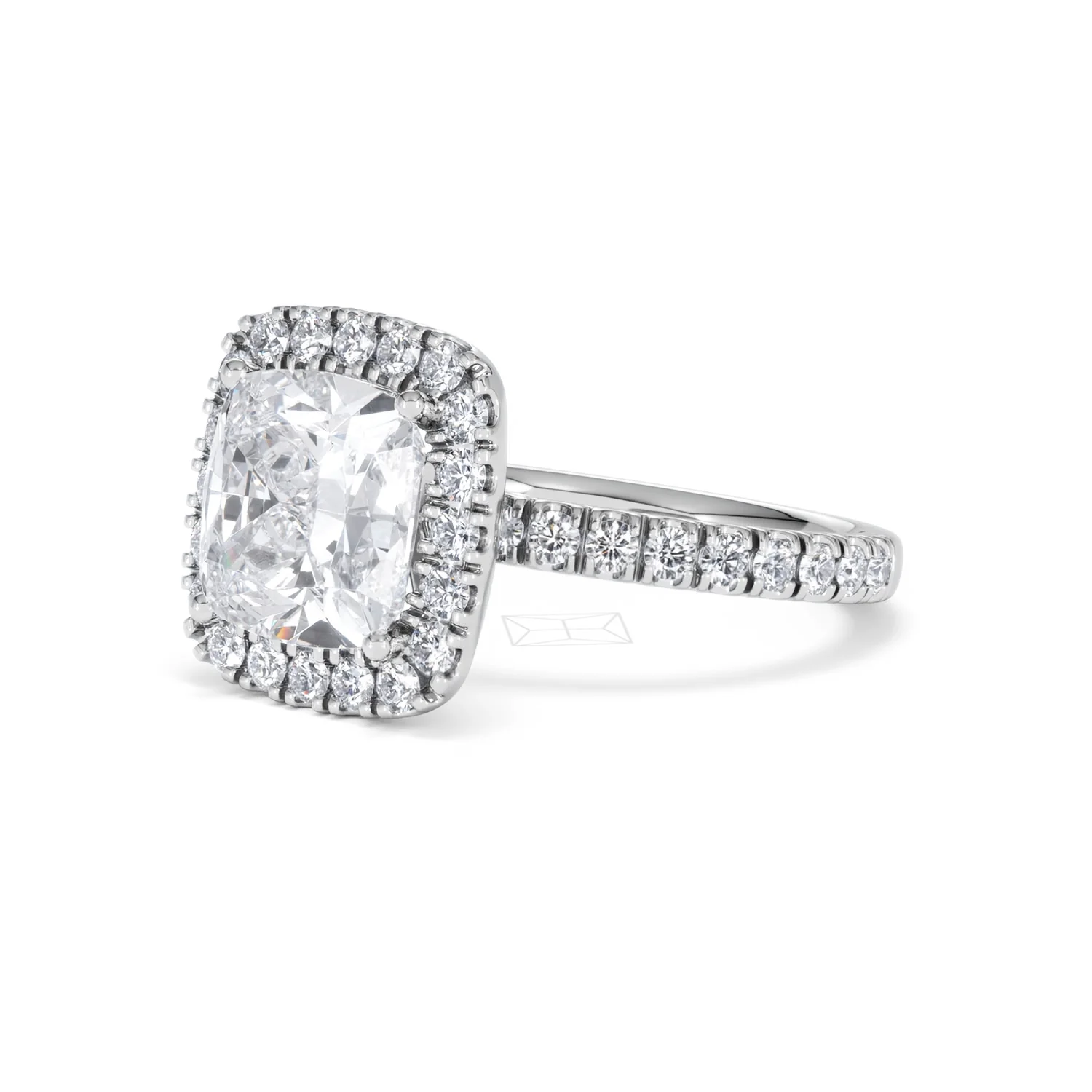 Beatrice 3.55ct Lab Diamond Cushion Cut Engagement Ring in 18K White Gold G/VS1 - Image 80