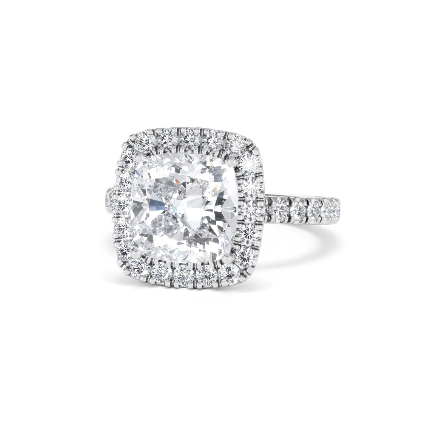 Beatrice 3.55ct Lab Diamond Cushion Cut Engagement Ring in 18K White Gold G/VS1 - Image 86