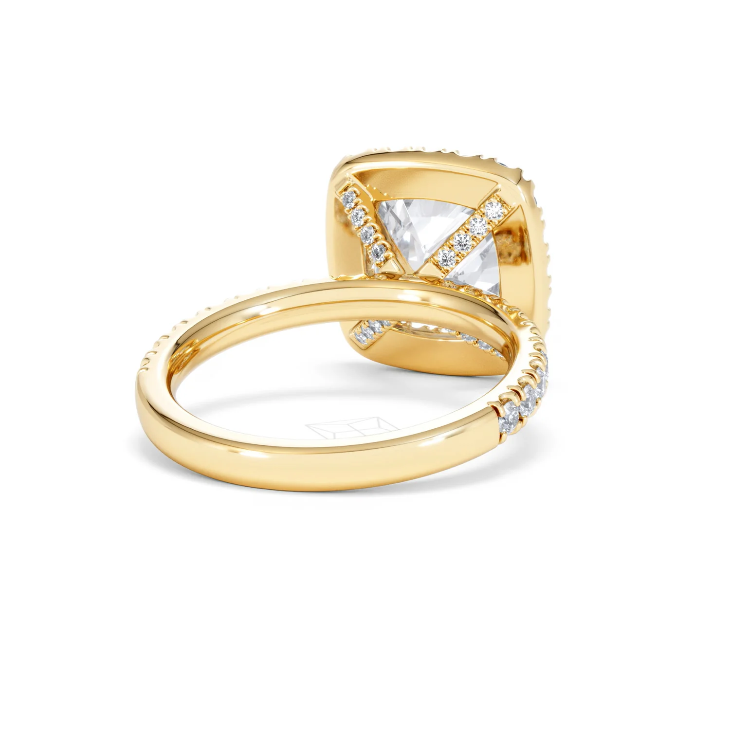 Beatrice 3.55ct Lab Diamond Cushion Cut Engagement Ring in 18K Yellow Gold G/VS1 - Image 45