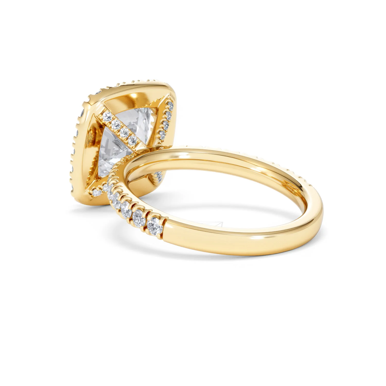 Beatrice 3.55ct Lab Diamond Cushion Cut Engagement Ring in 18K Yellow Gold G/VS1 - Image 59