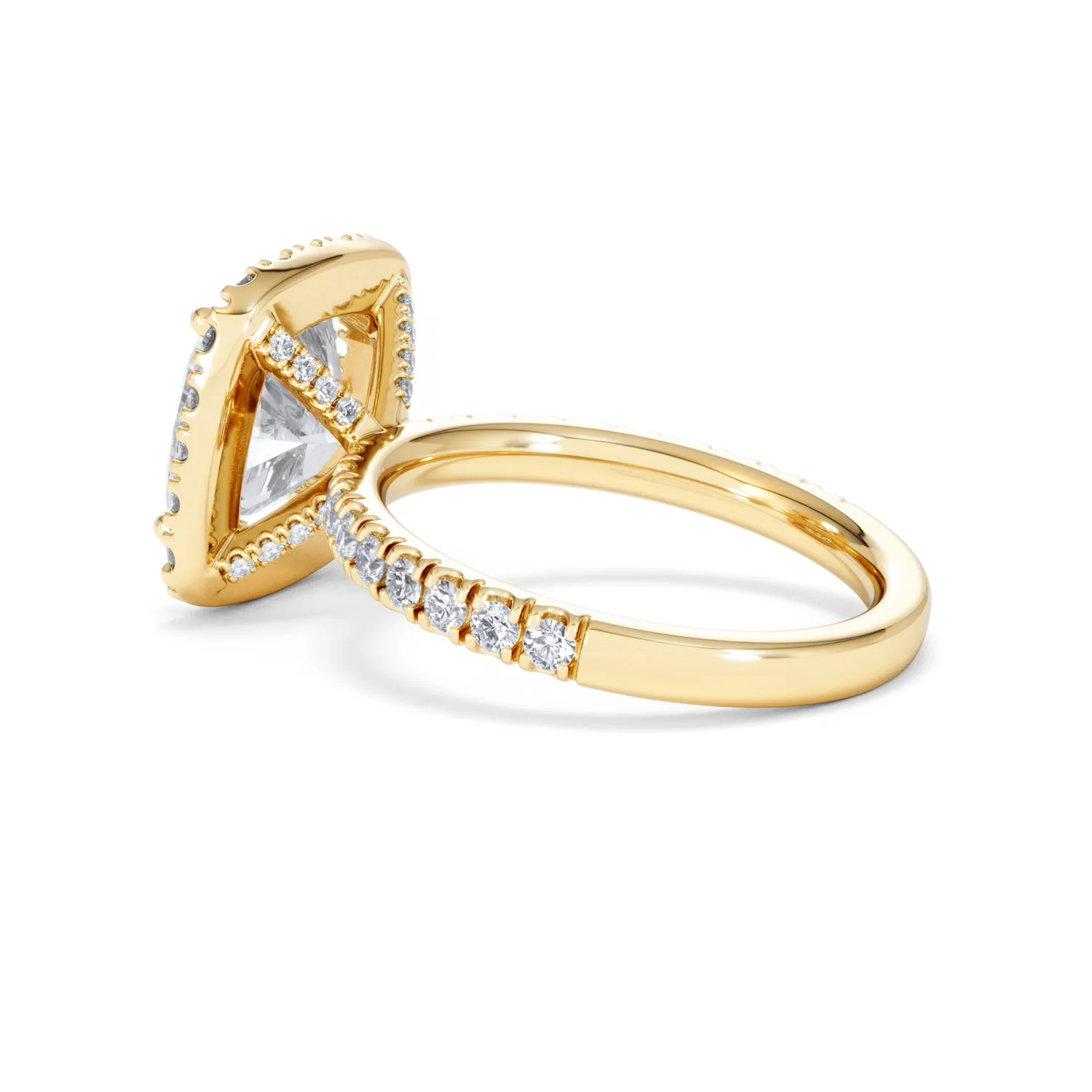 Beatrice 3.55ct Lab Diamond Cushion Cut Engagement Ring in 18K Yellow Gold G/VS1 - Image 63