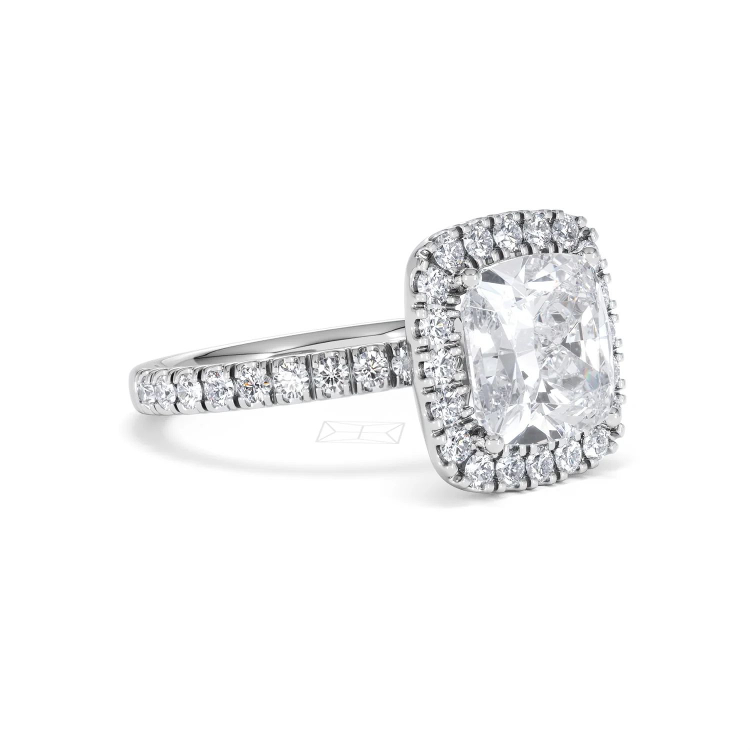 Beatrice 3.55ct Lab Diamond Cushion Cut Engagement Ring in Platinum G/VS1 - Image 18