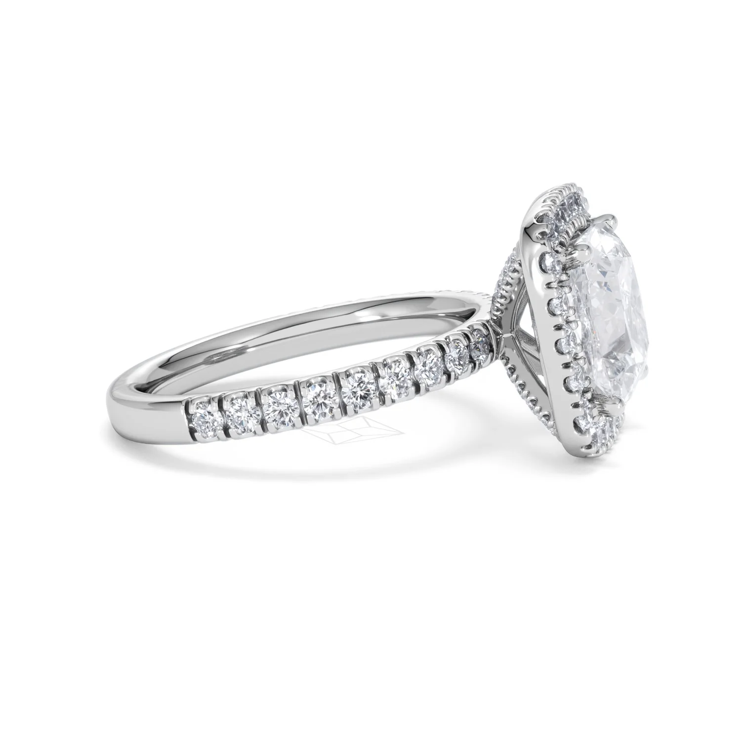 Beatrice 3.55ct Lab Diamond Cushion Cut Engagement Ring in Platinum G/VS1 - Image 26