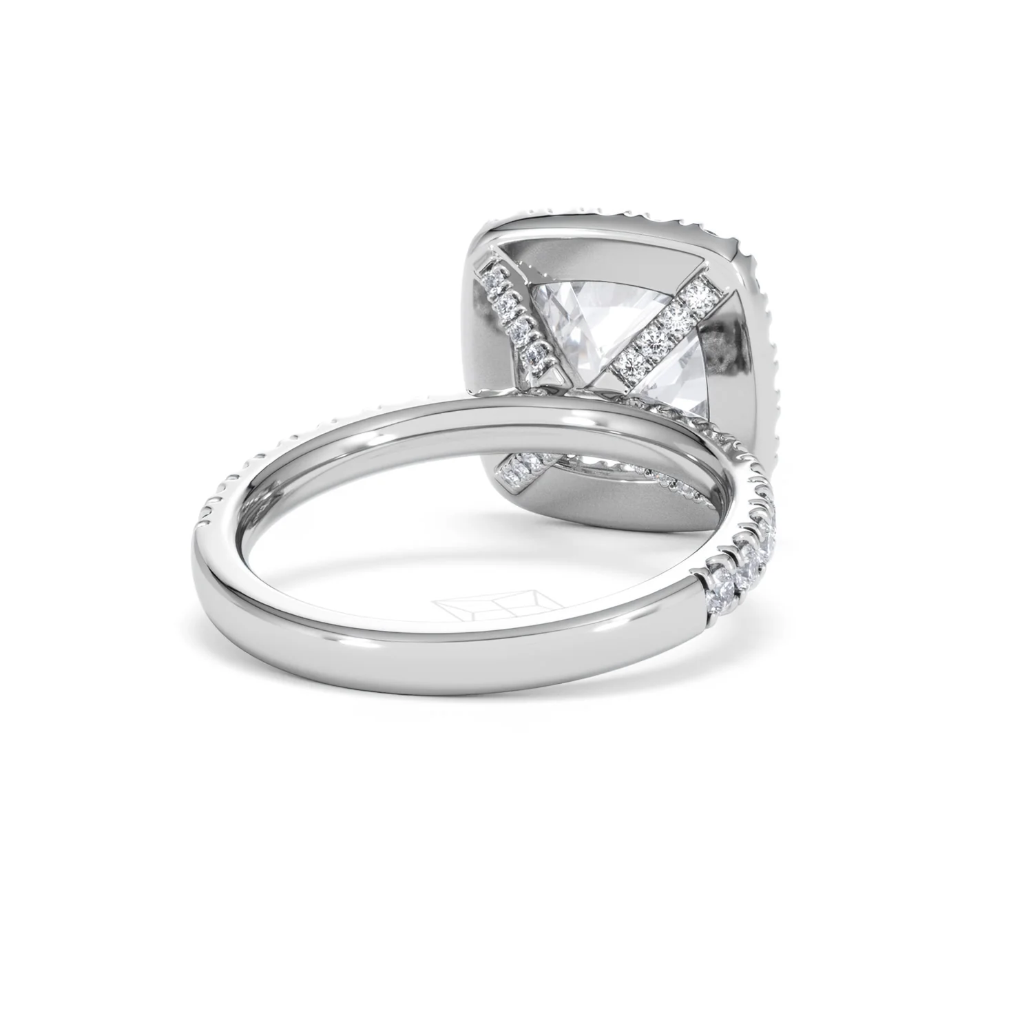 Beatrice 3.55ct Lab Diamond Cushion Cut Engagement Ring in Platinum G/VS1 - Image 44