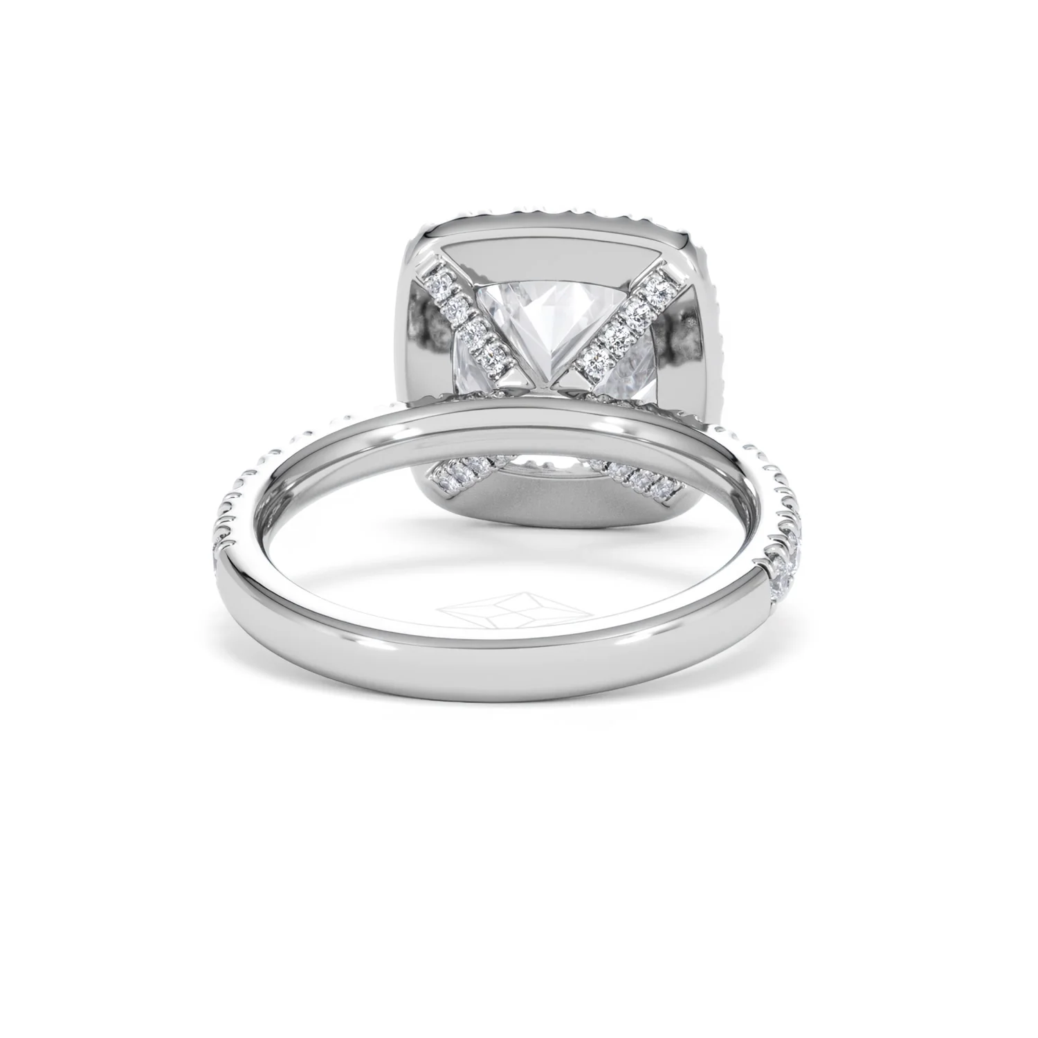 Beatrice 3.55ct Lab Diamond Cushion Cut Engagement Ring in Platinum G/VS1 - Image 47