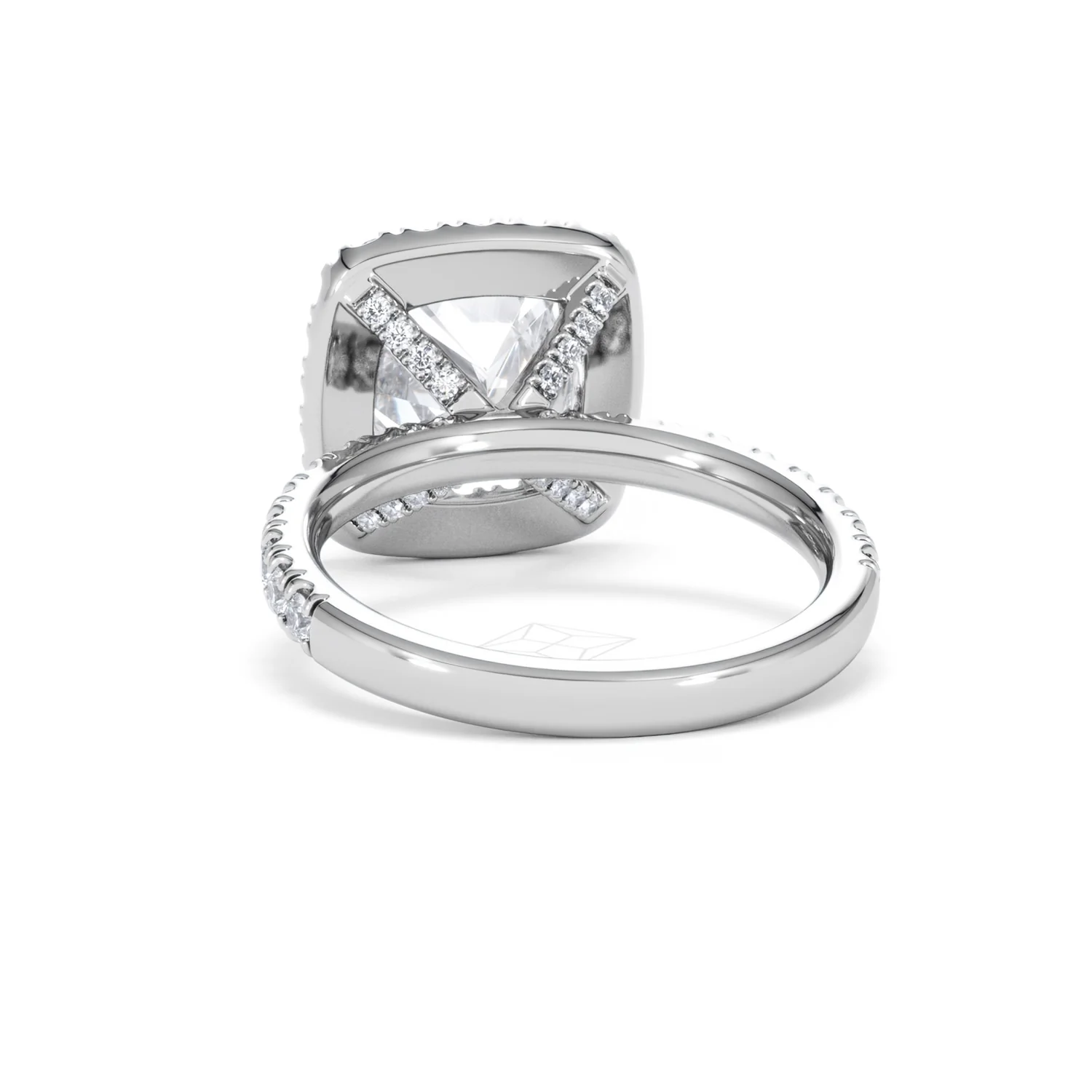 Beatrice 3.55ct Lab Diamond Cushion Cut Engagement Ring in Platinum G/VS1 - Image 52