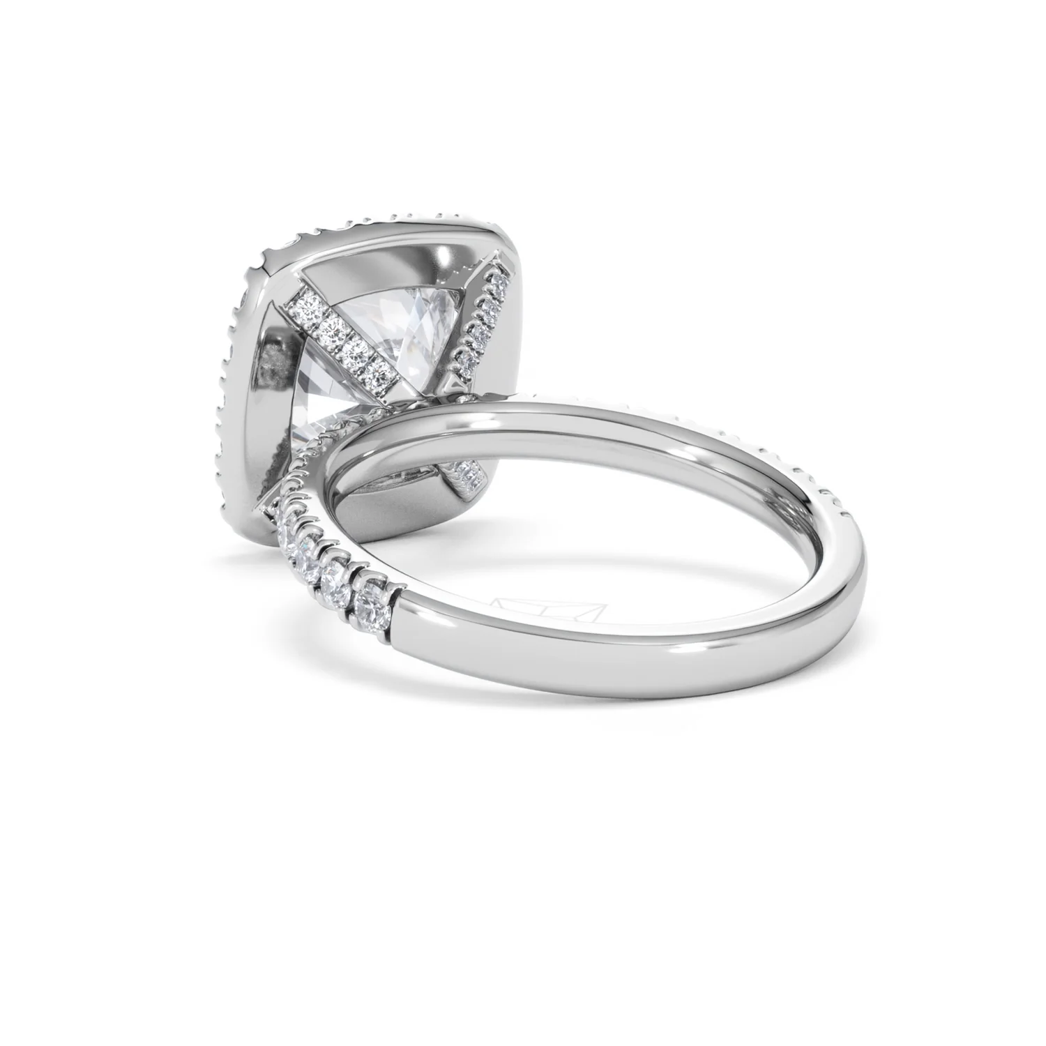 Beatrice 3.55ct Lab Diamond Cushion Cut Engagement Ring in Platinum G/VS1 - Image 56