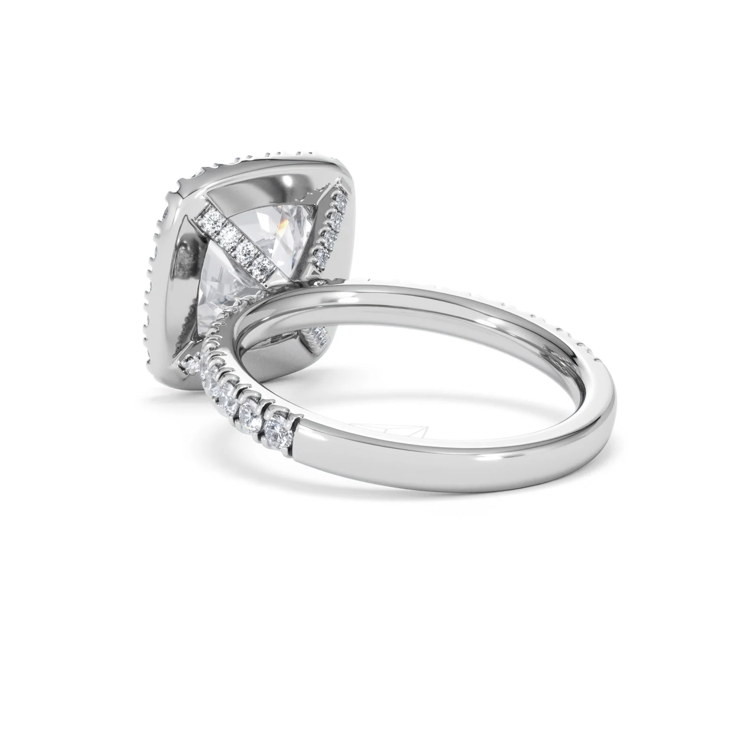 Beatrice 3.55ct Lab Diamond Cushion Cut Engagement Ring in Platinum G/VS1 - Image 57