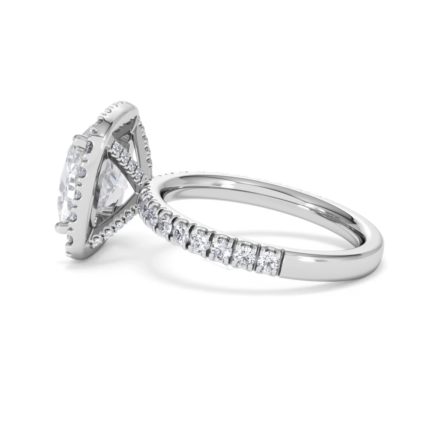 Beatrice 3.55ct Lab Diamond Cushion Cut Engagement Ring in Platinum G/VS1 - Image 66