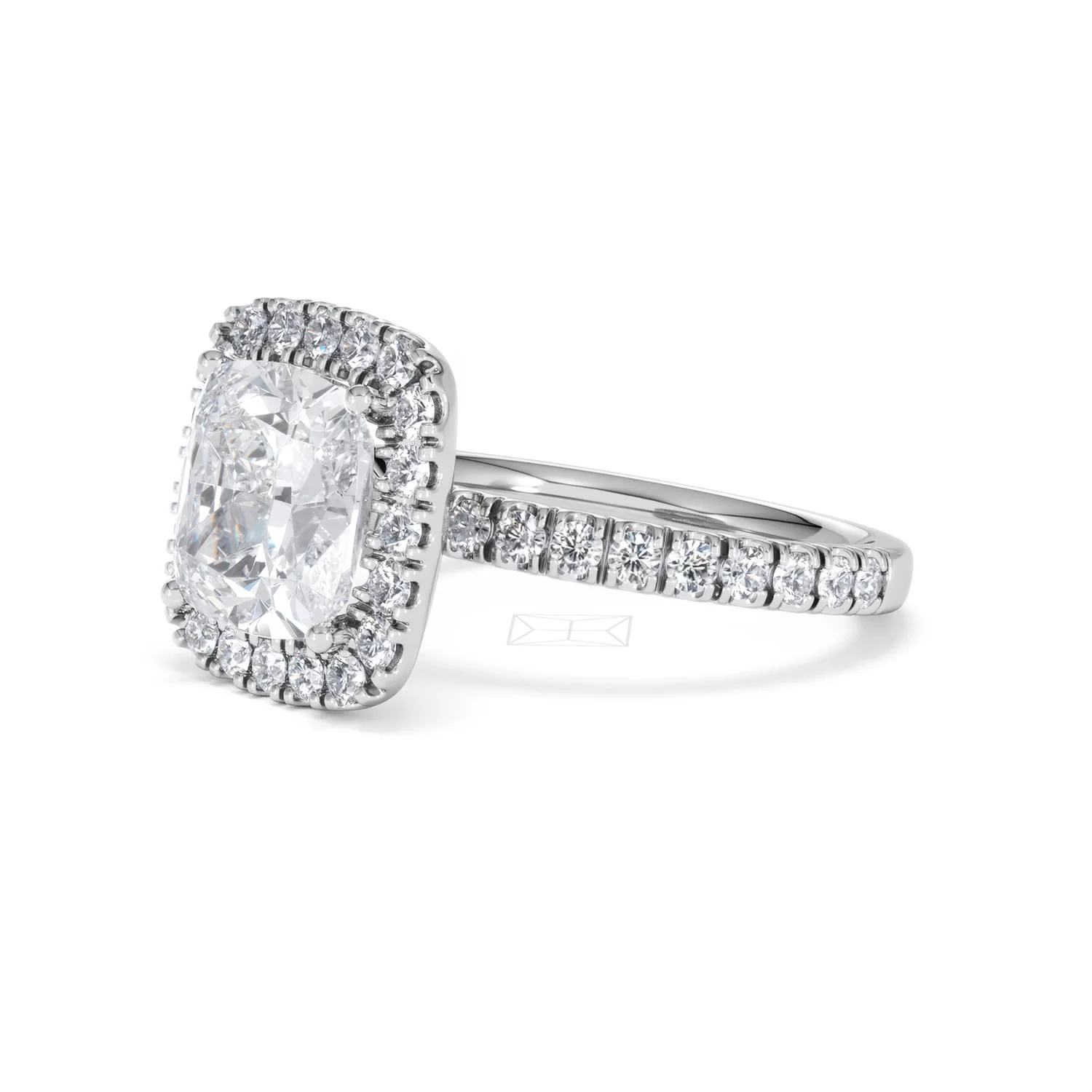 Beatrice 3.55ct Lab Diamond Cushion Cut Engagement Ring in Platinum G/VS1 - Image 78
