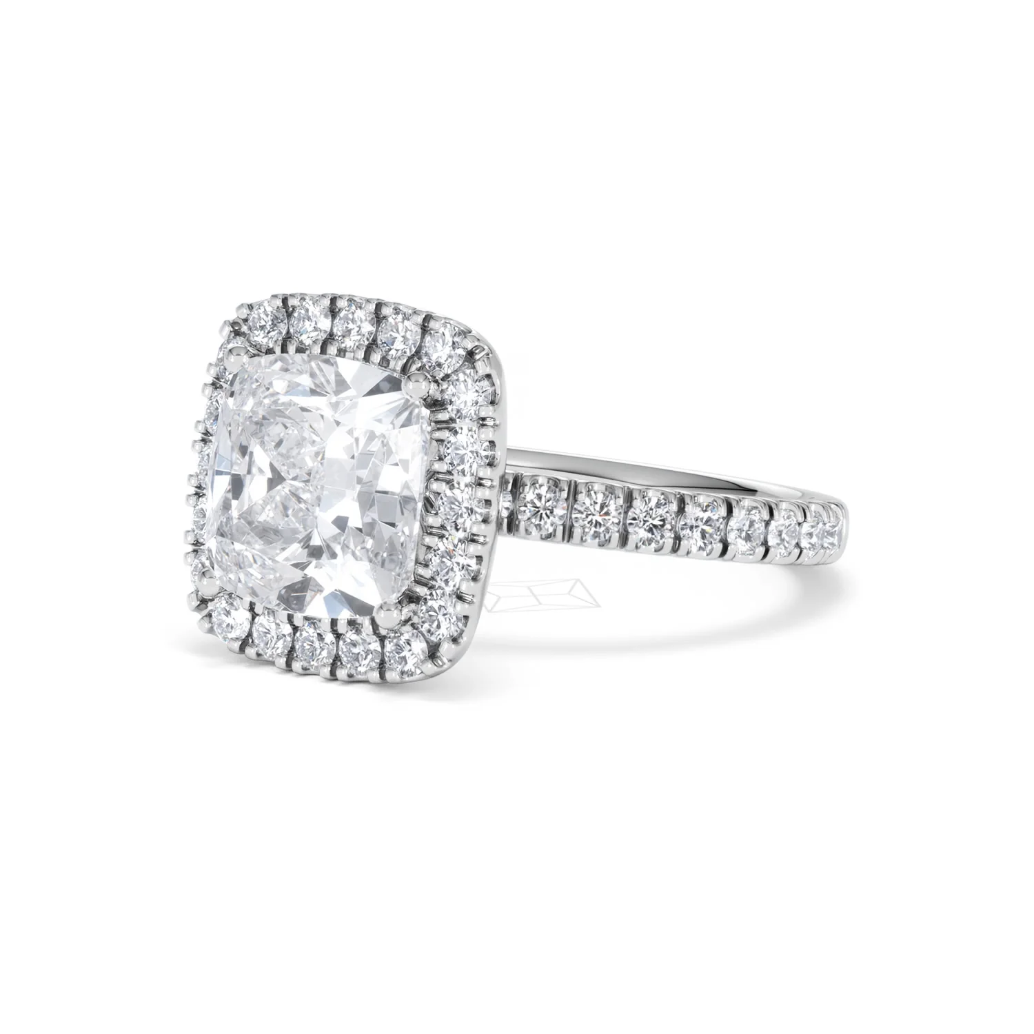 Beatrice 3.55ct Lab Diamond Cushion Cut Engagement Ring in Platinum G/VS1 - Image 81