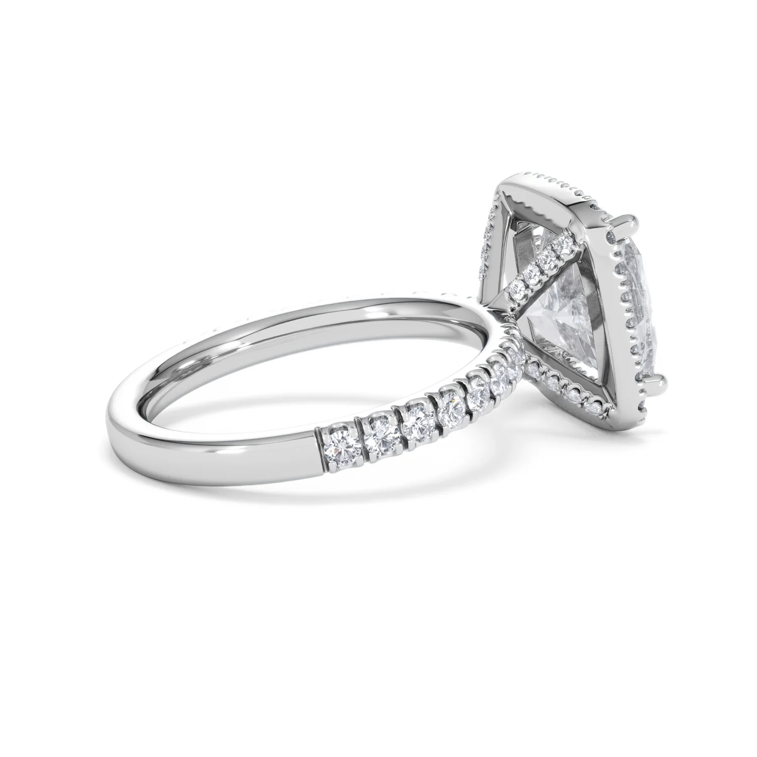 Beatrice 5.75ct Lab Diamond Cushion Cut Engagement Ring in 18K White Gold G/VS1 - Image 35