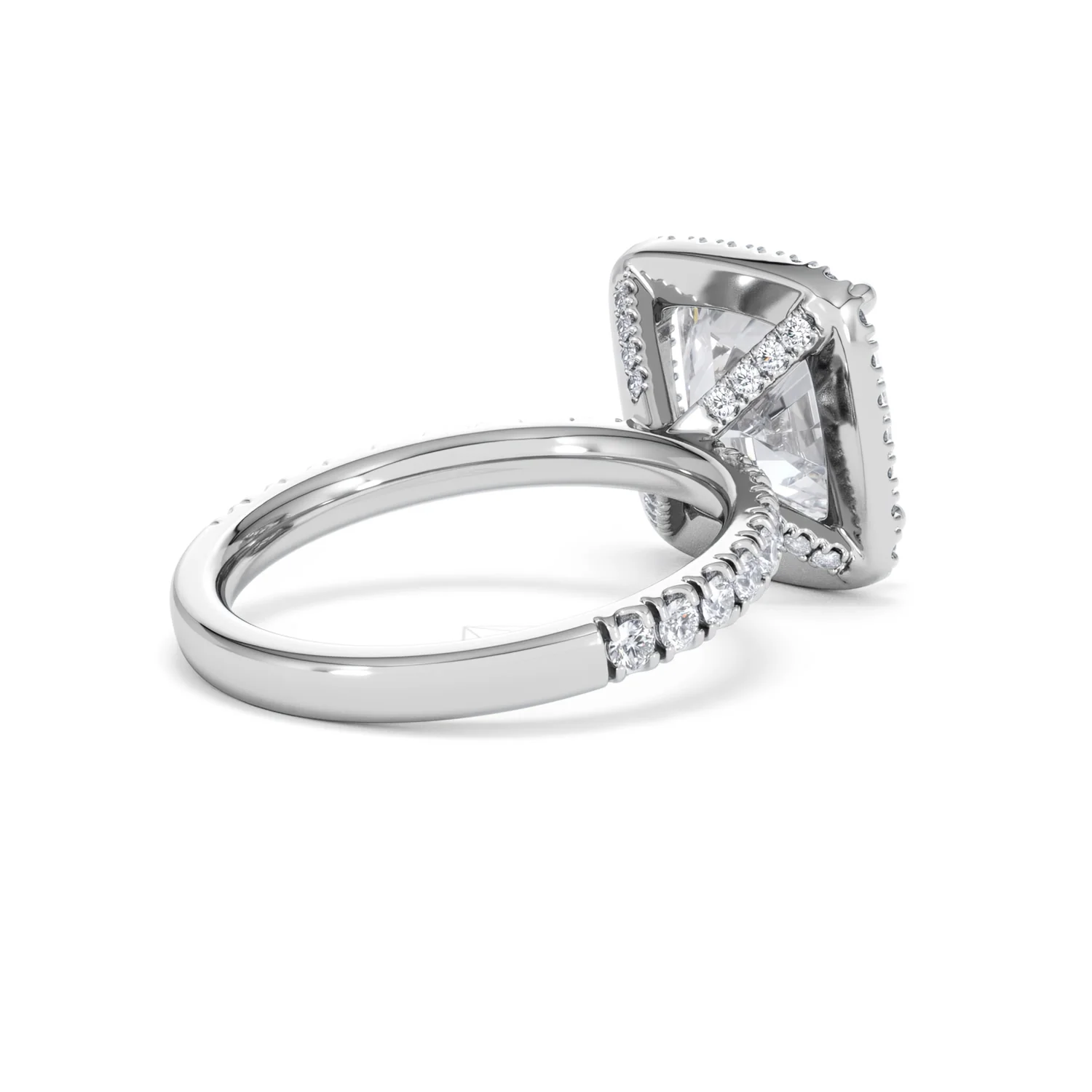 Beatrice 5.75ct Lab Diamond Cushion Cut Engagement Ring in 18K White Gold G/VS1 - Image 40