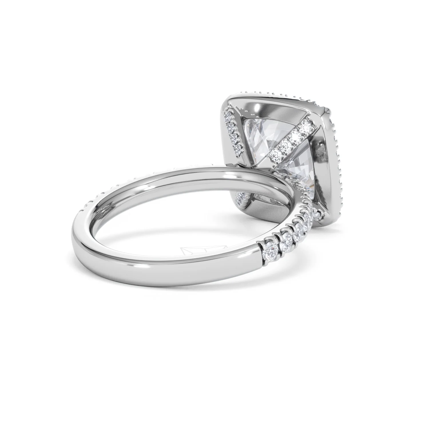 Beatrice 5.75ct Lab Diamond Cushion Cut Engagement Ring in 18K White Gold G/VS1 - Image 42