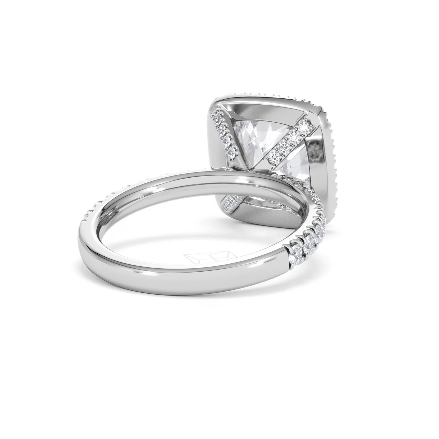 Beatrice 5.75ct Lab Diamond Cushion Cut Engagement Ring in 18K White Gold G/VS1 - Image 44