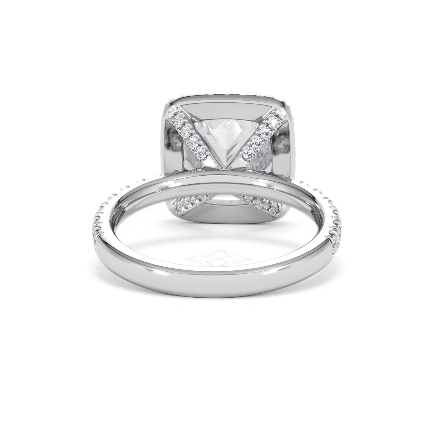 Beatrice 5.75ct Lab Diamond Cushion Cut Engagement Ring in 18K White Gold G/VS1 - Image 49
