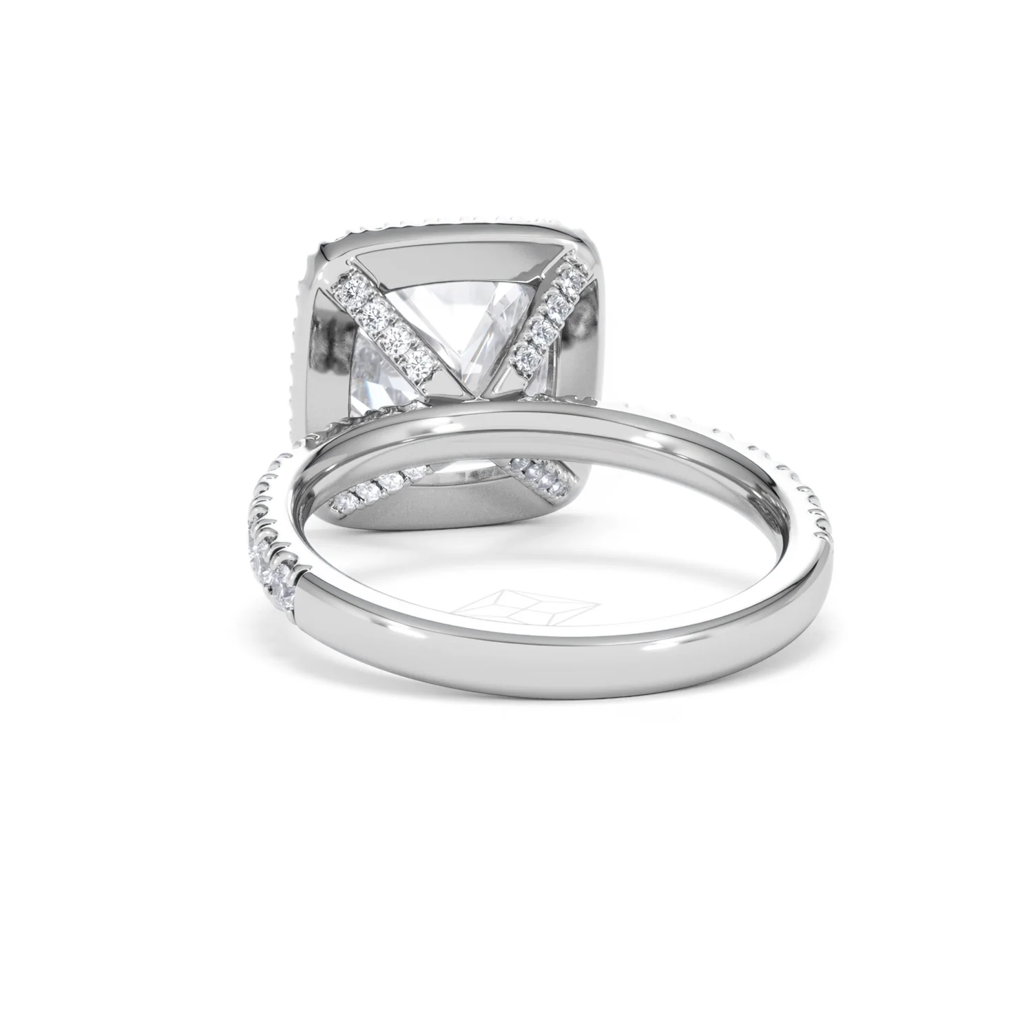 Beatrice 5.75ct Lab Diamond Cushion Cut Engagement Ring in 18K White Gold G/VS1 - Image 53