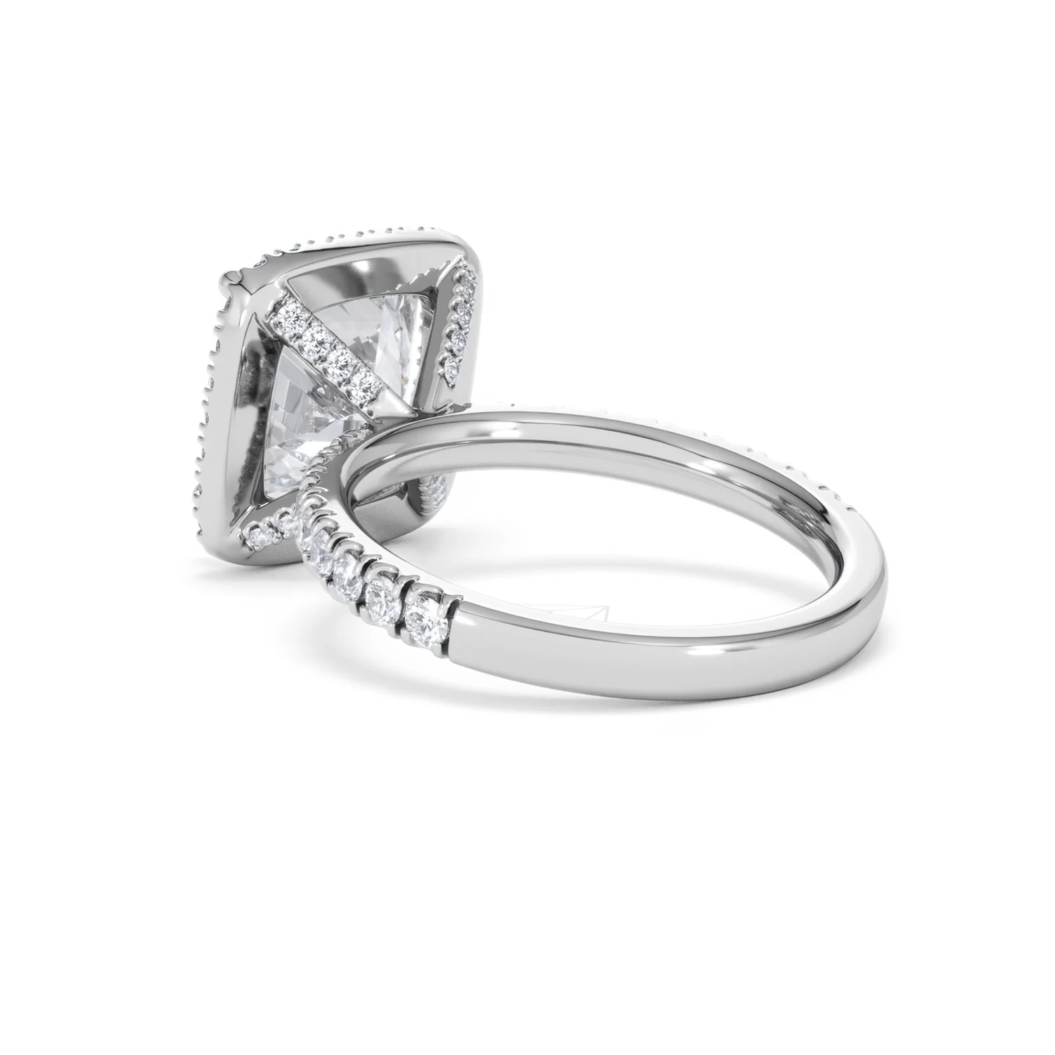 Beatrice 5.75ct Lab Diamond Cushion Cut Engagement Ring in 18K White Gold G/VS1 - Image 59